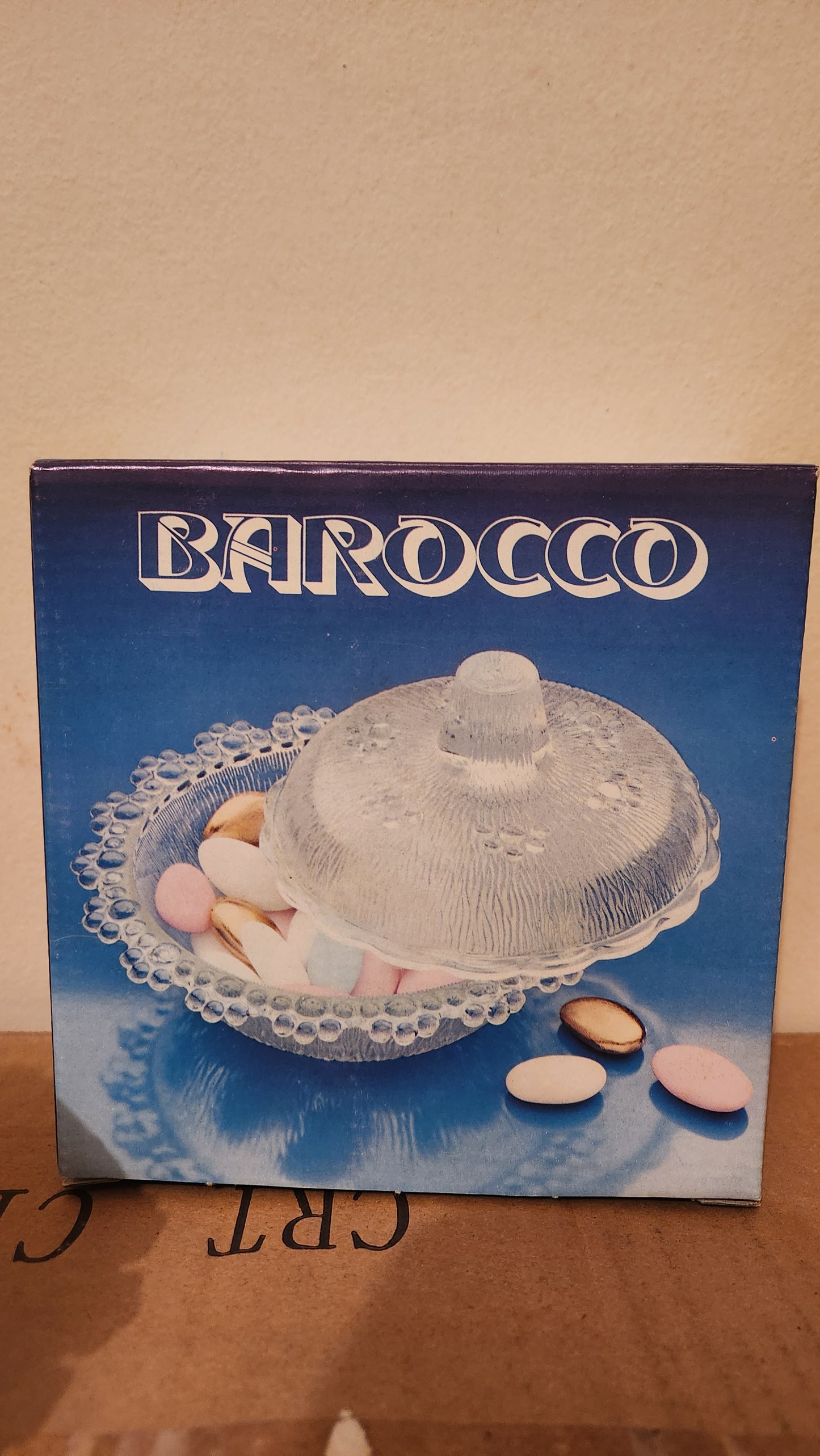 Vintage Masserini Barocco glass candy dish