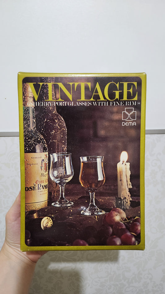 Set of vintage Dema Sherry/Port glasses