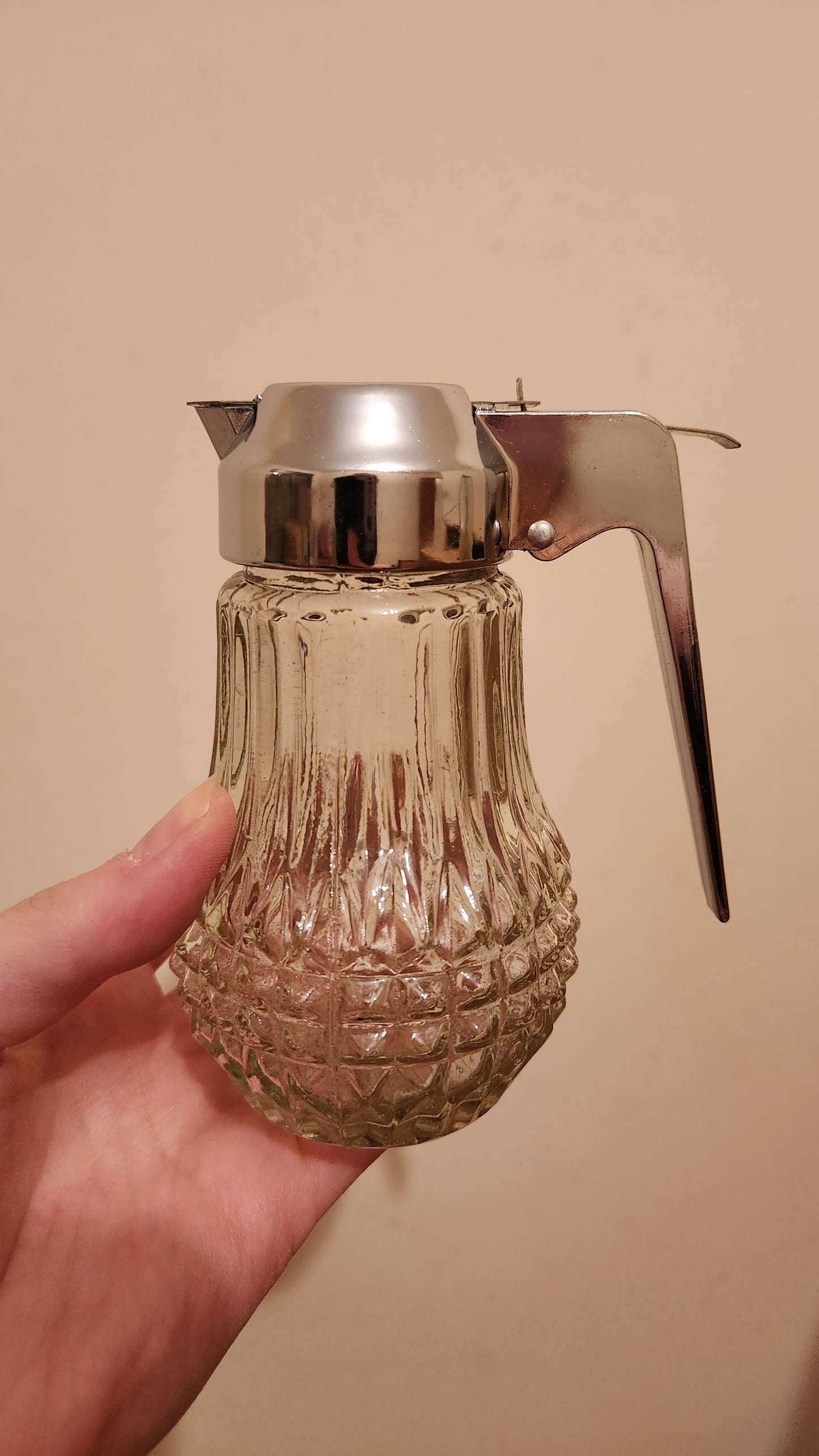 Glass Sugar Shaker and Syrup/Honey Dispenser Set with Chrome Lids