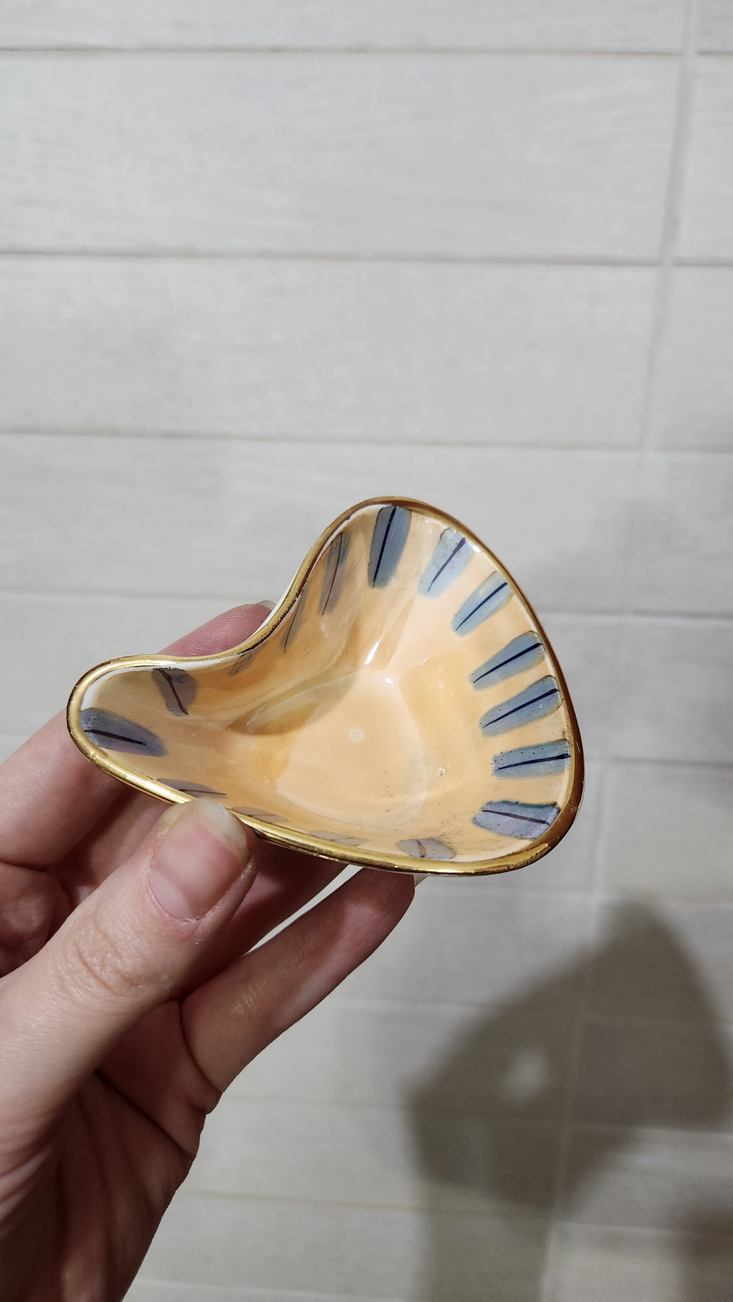 Vintage 1960s Sighișoara glazed ceramic lusterware serving set