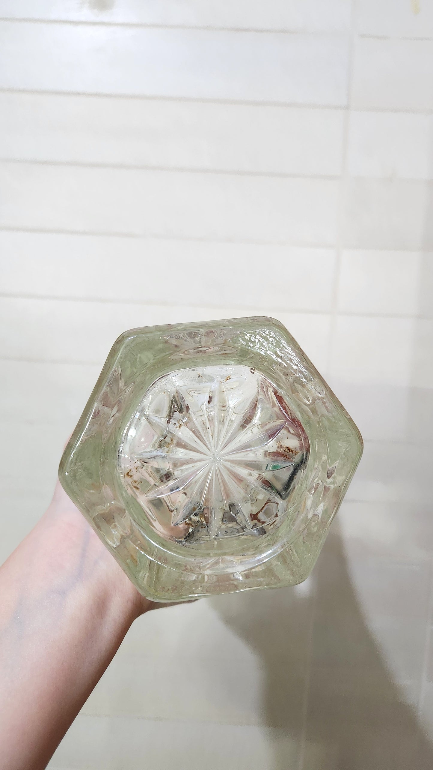 Vintage Anchor Hocking Star of David Prescut Glass Vase