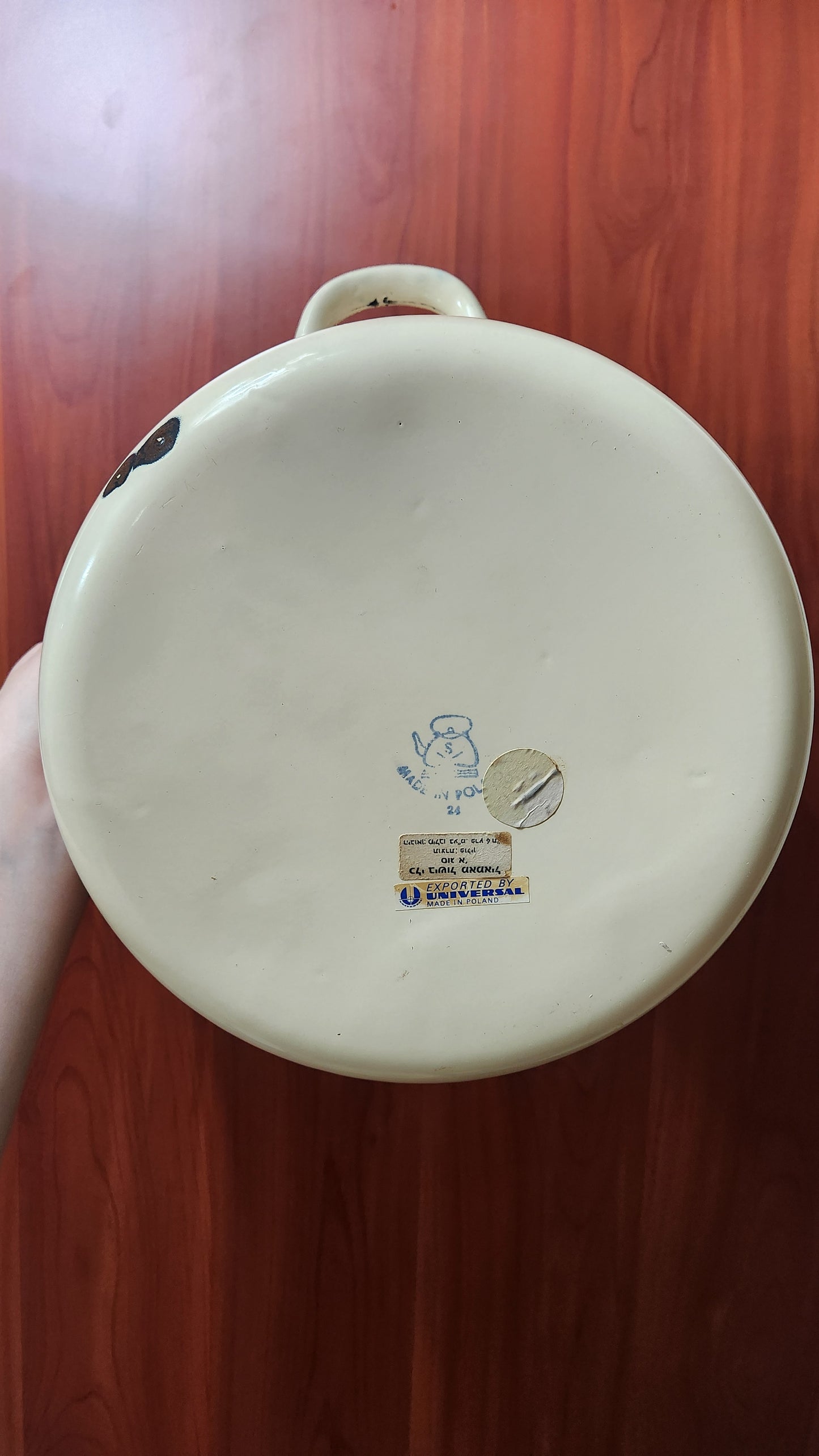 Vintage Polish Enamel Casserole Pot - "Universal" Poland