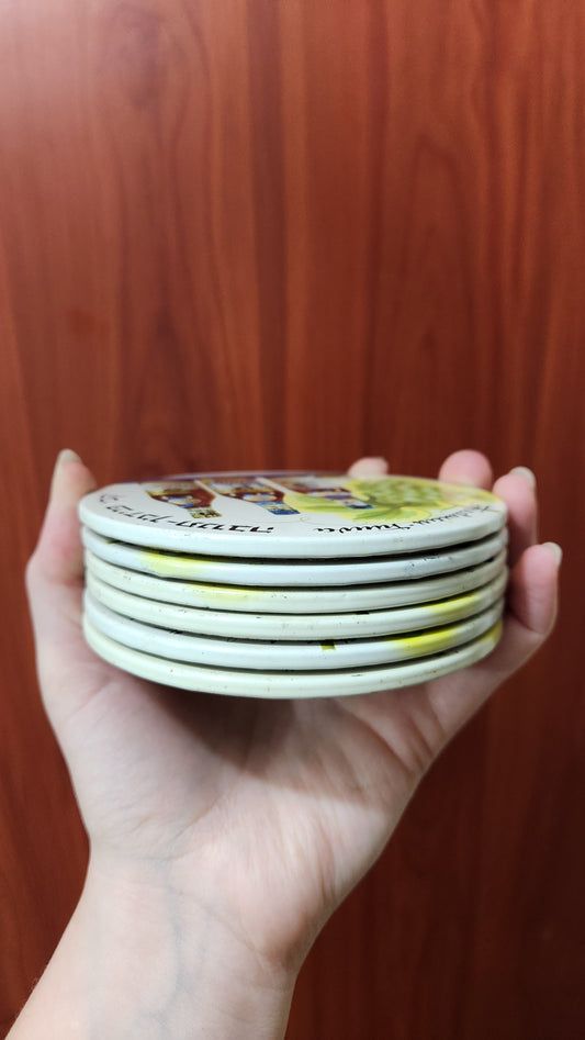 Set of 6 vintage Friedman Tnuva Winery wine coasters