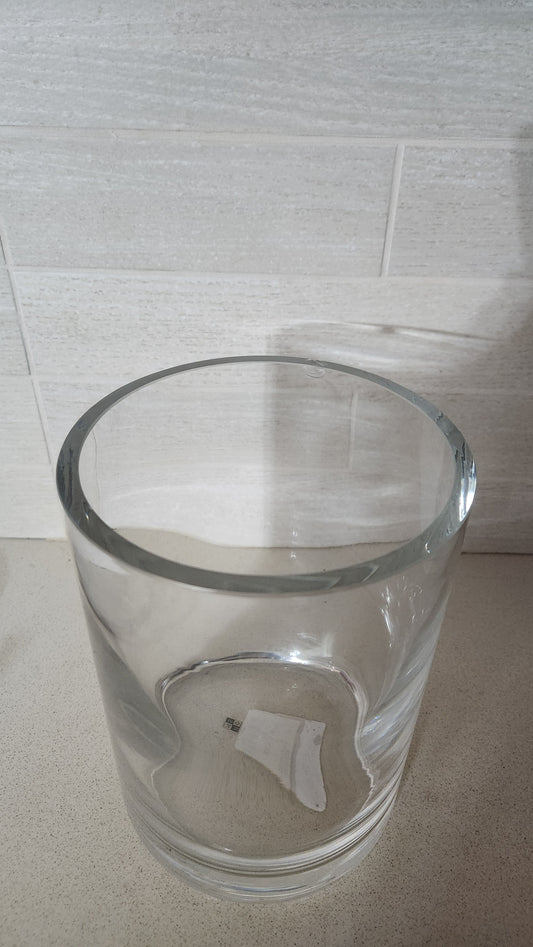 Modern Heavy-Duty Cylinder Glass Vase/candle holder - Thick Solid Base