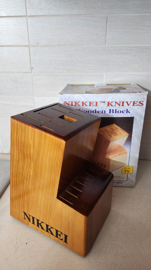 Nikkei Knives Universal Wooden Storage Block - 18 Slot Capacity