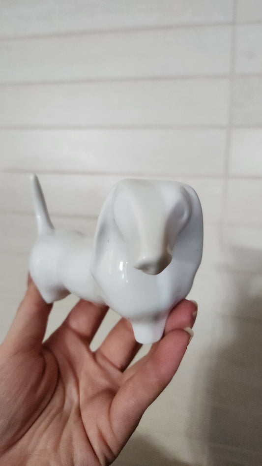 Naaman Mid-Century Modern Porcelain Dachshund Dog Figurine
