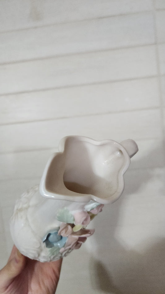 Vintage Capodimonte Style Floral Porcelain Decorative Vase
