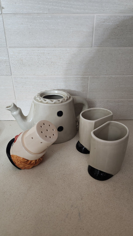 Rare Vintage Japanese Clown Stacking Tea Set - M Brand