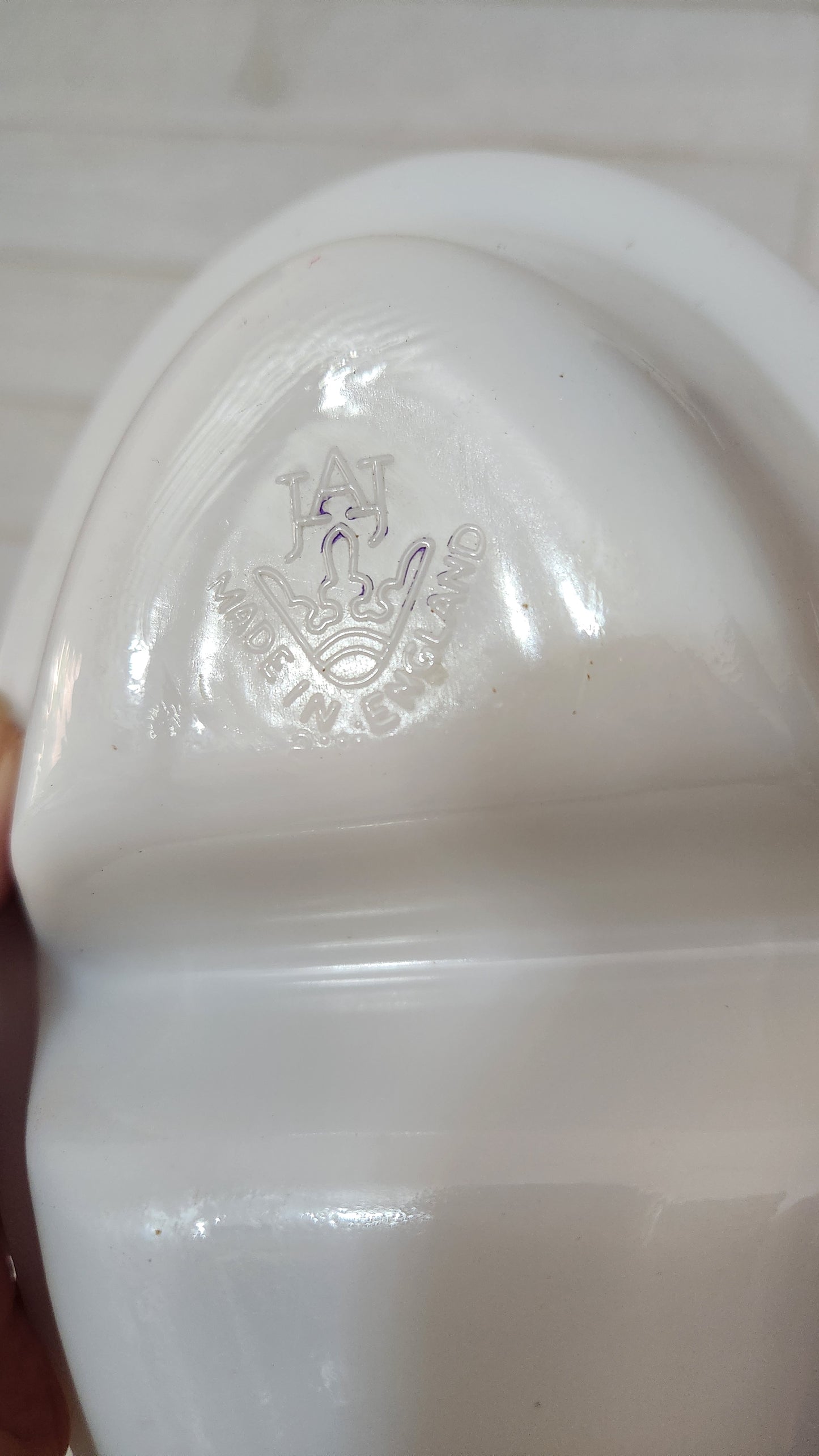 2 Vintage JAJ Pyrex White Opal Glass Divided Serving Dish