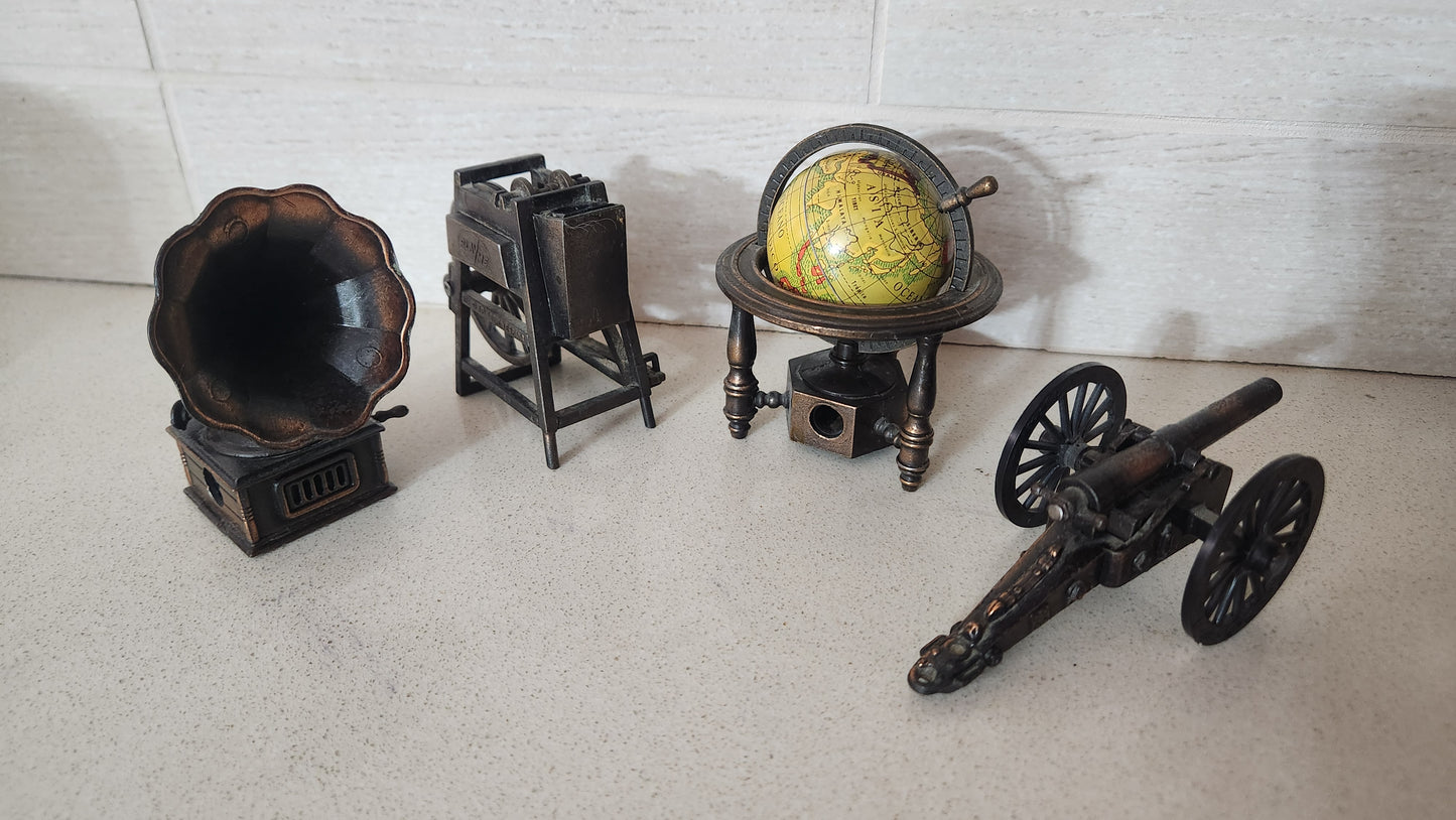4 Vintage PlayMe Spain Diecast Miniature Pencil Sharpeners