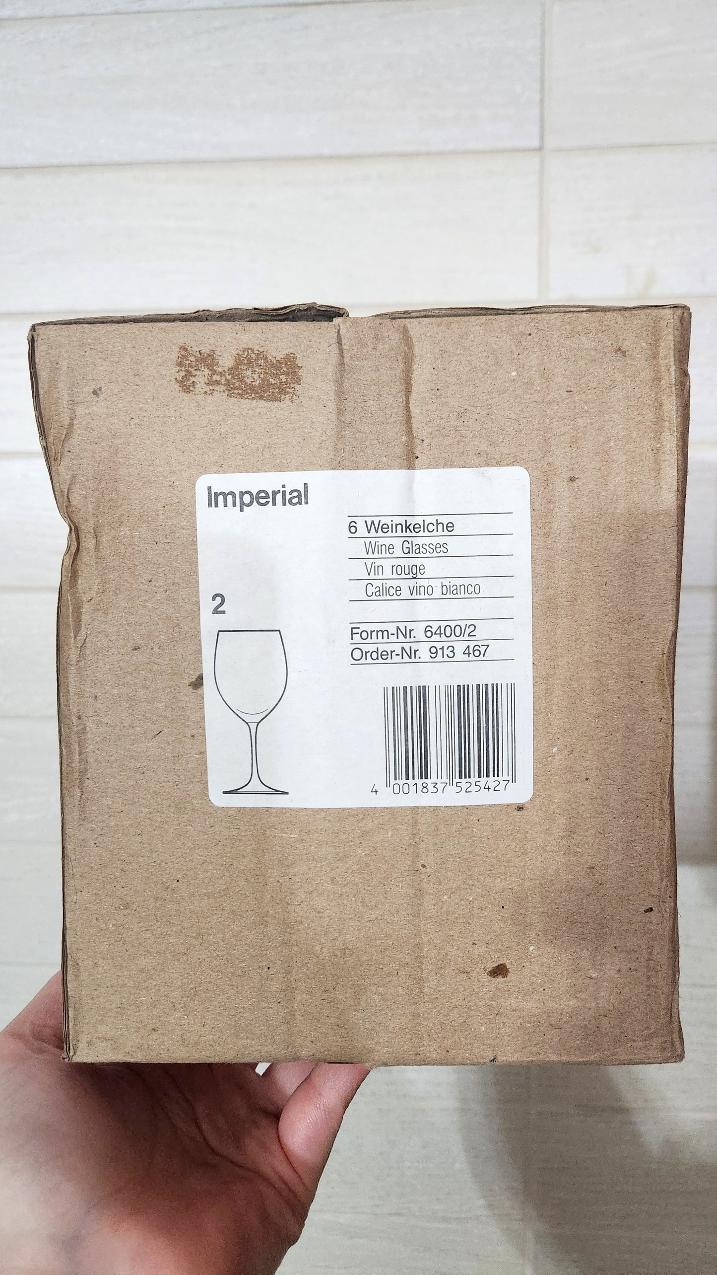 6 Imperial Wine Glasses - Classic Stemware for Red or White Wine