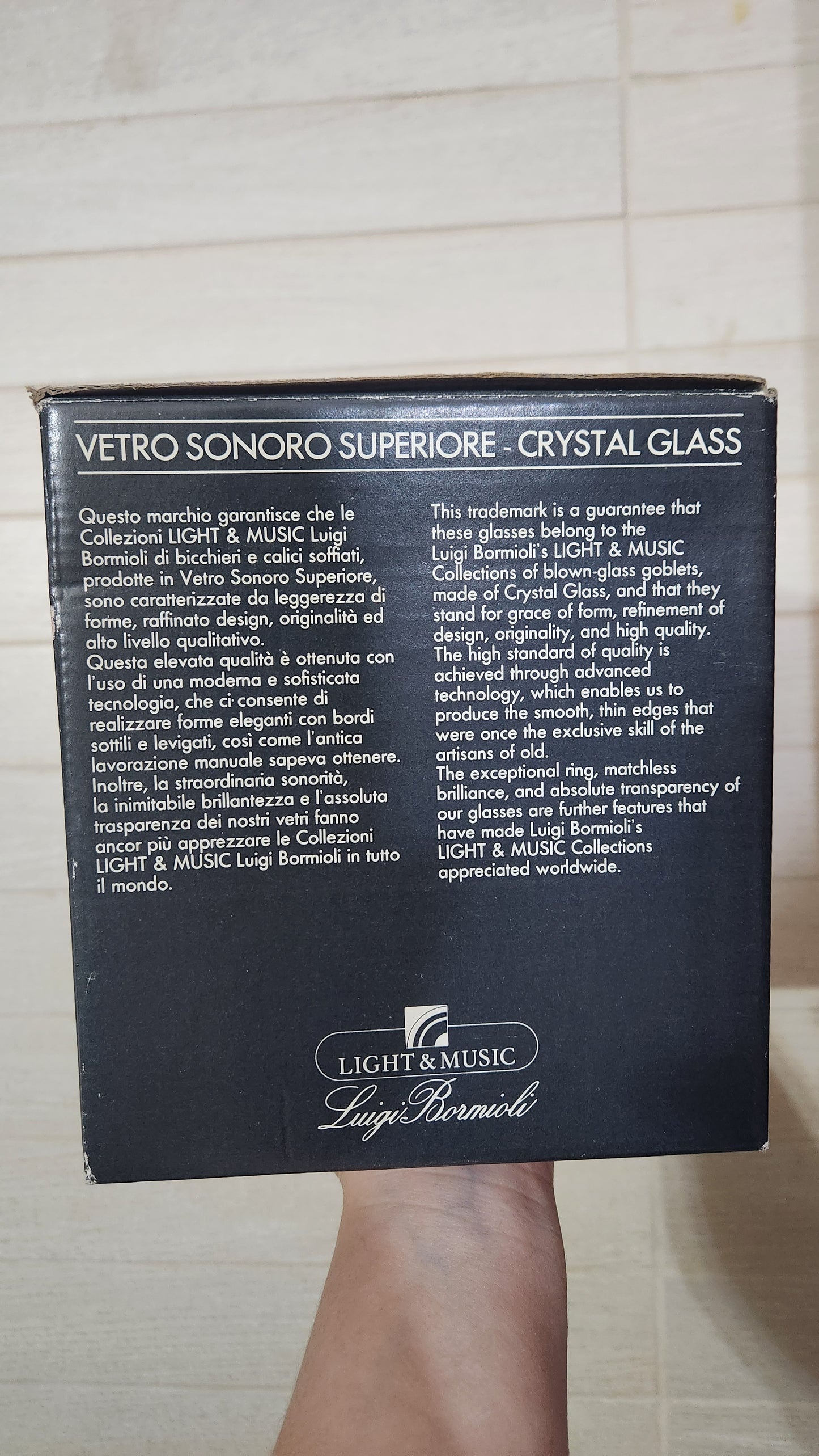 6 Luigi Bormioli "Cellini" Crystal Wine Glasses