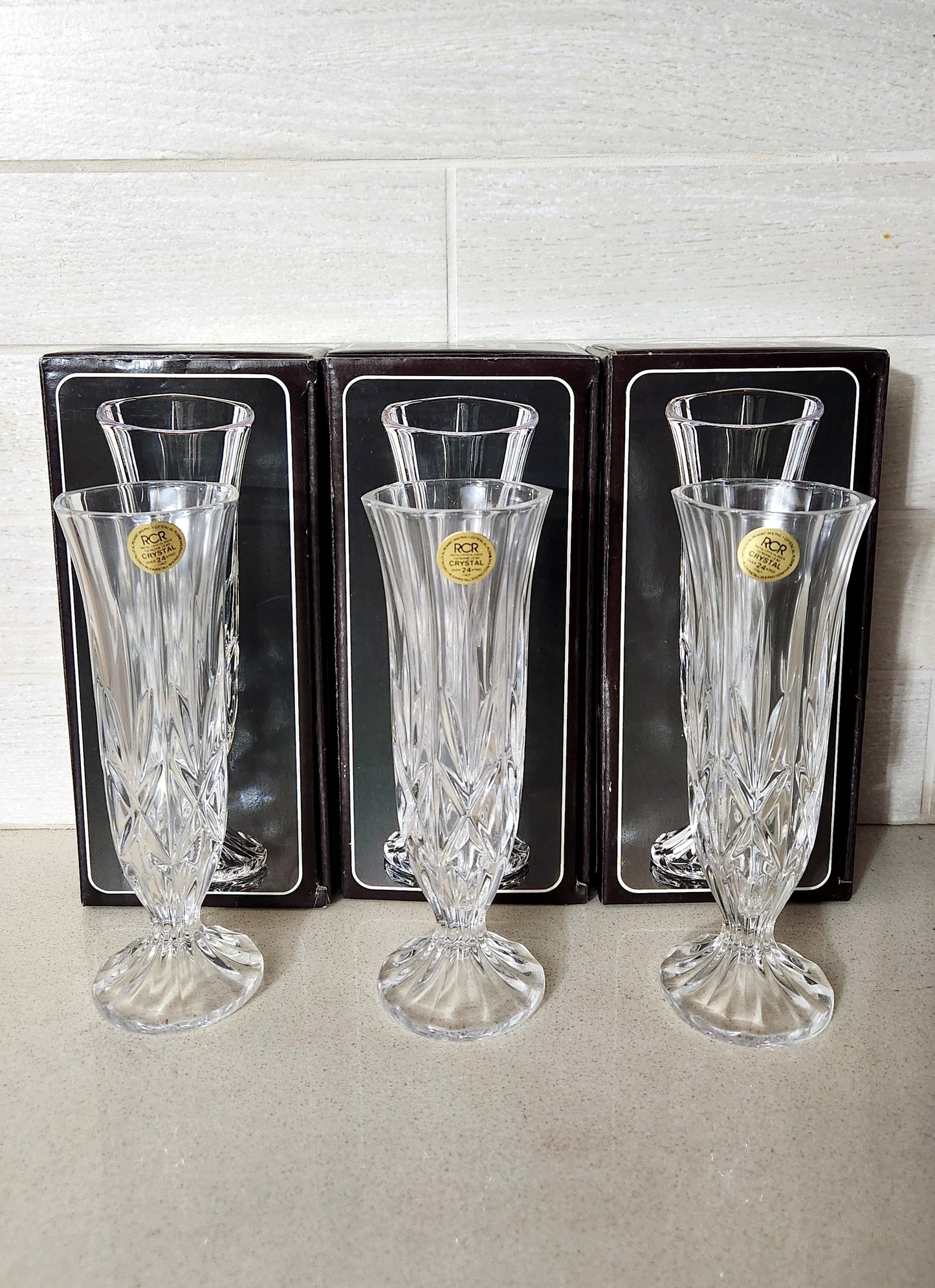 Italy RCR Royal Crystal Rock 24% Lead Crystal Bud Vase