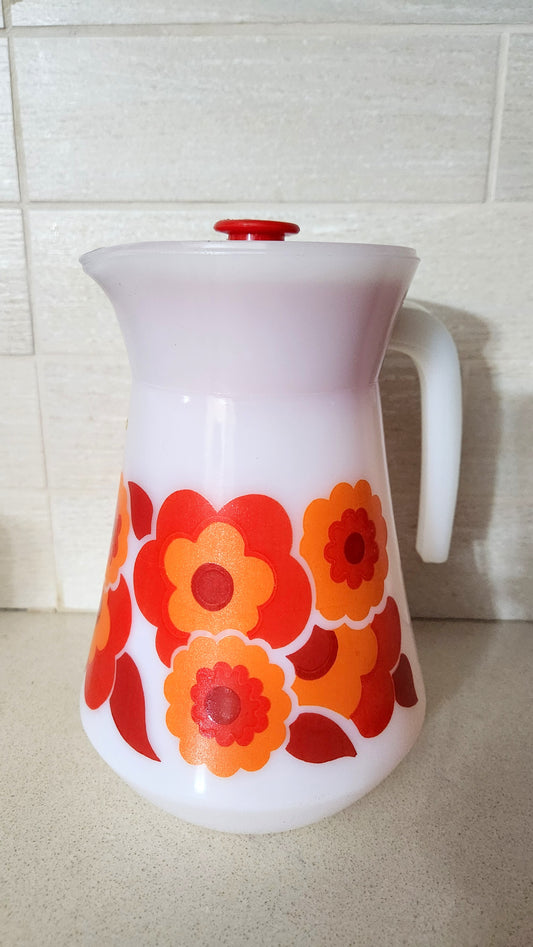 vintage 70s Arcopal "Lotus" pitcher