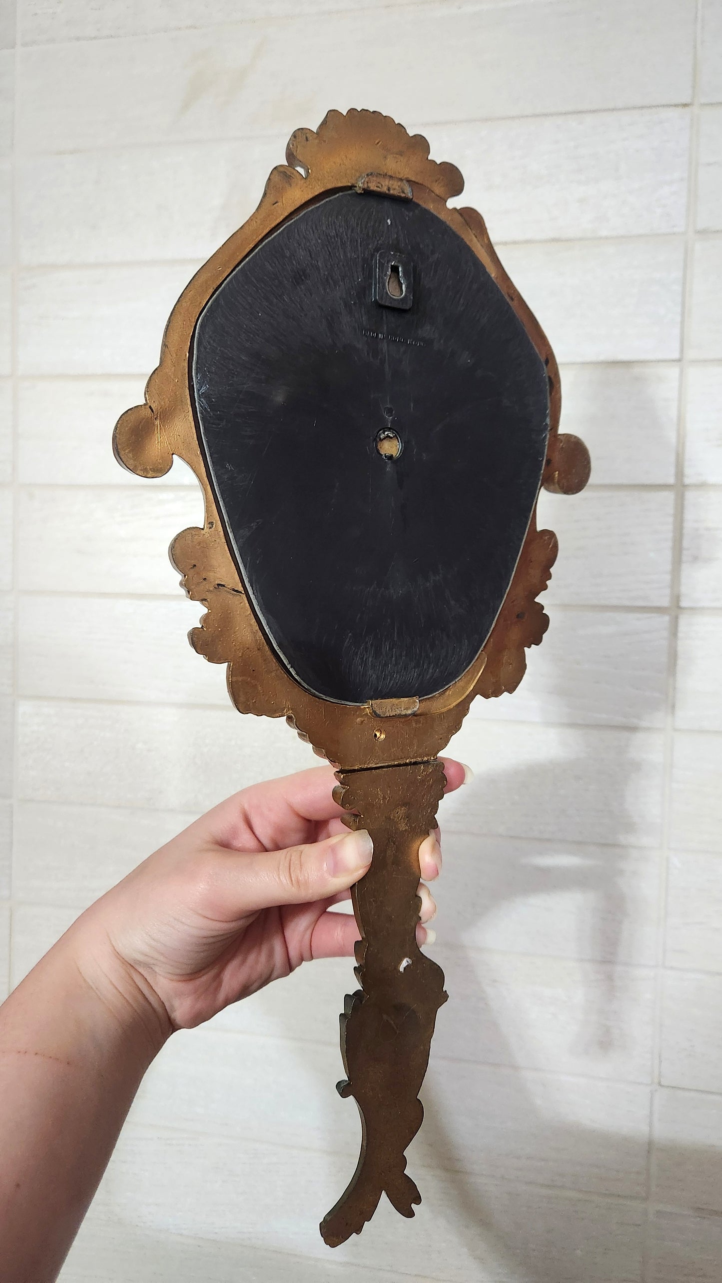 Antique Style Baroque Rococo Hand Mirror
