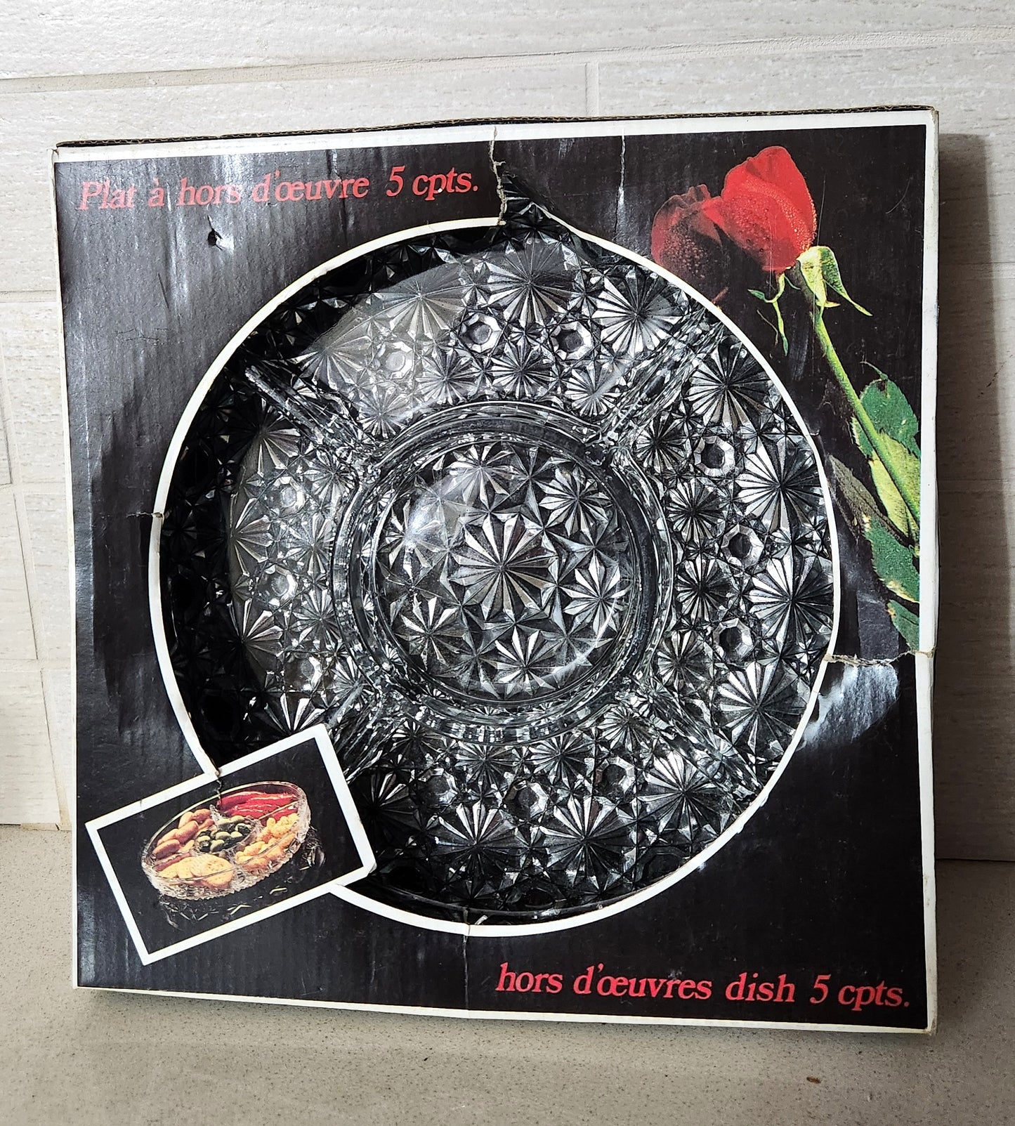 5-Compartment Glass Hors d'oeuvres Serving Dish