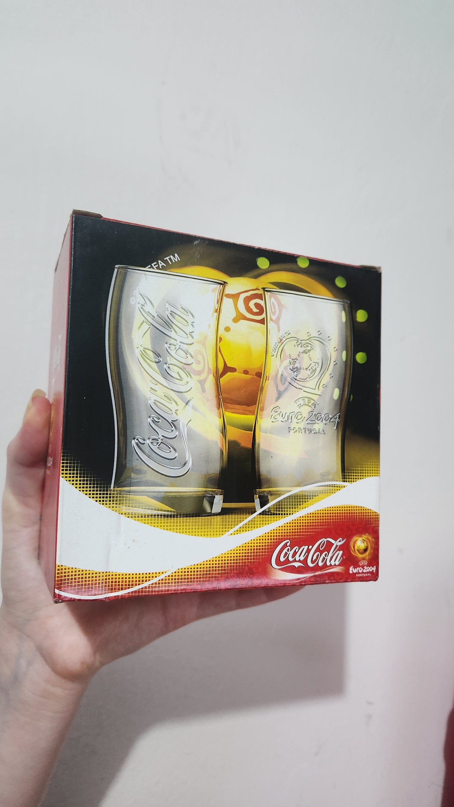 Euro 2004 UEFA Portugal Coca Cola Glass mug with original box