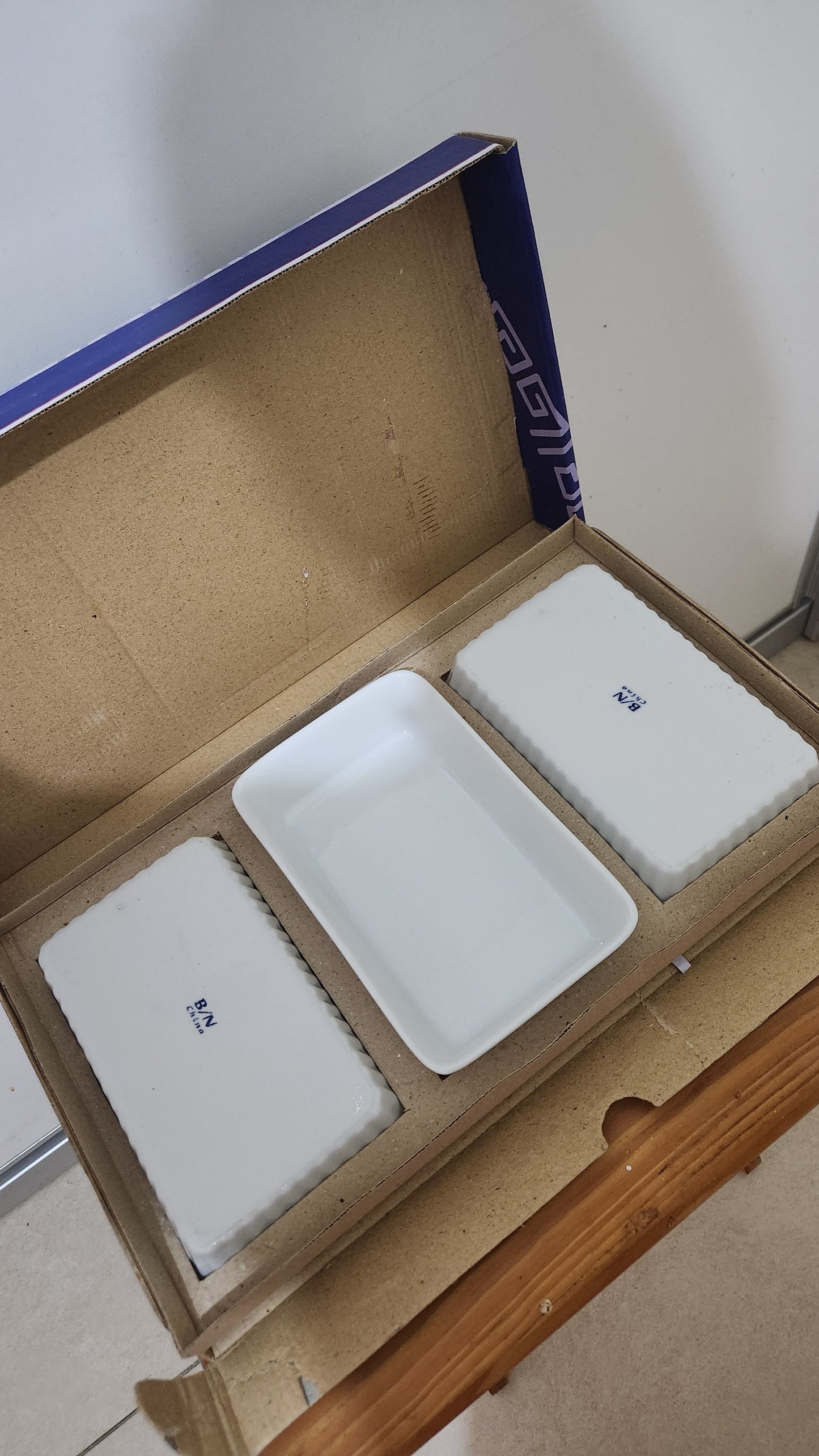 vintage israeli "tnuva" Caesar set of 3 ceramic china pans