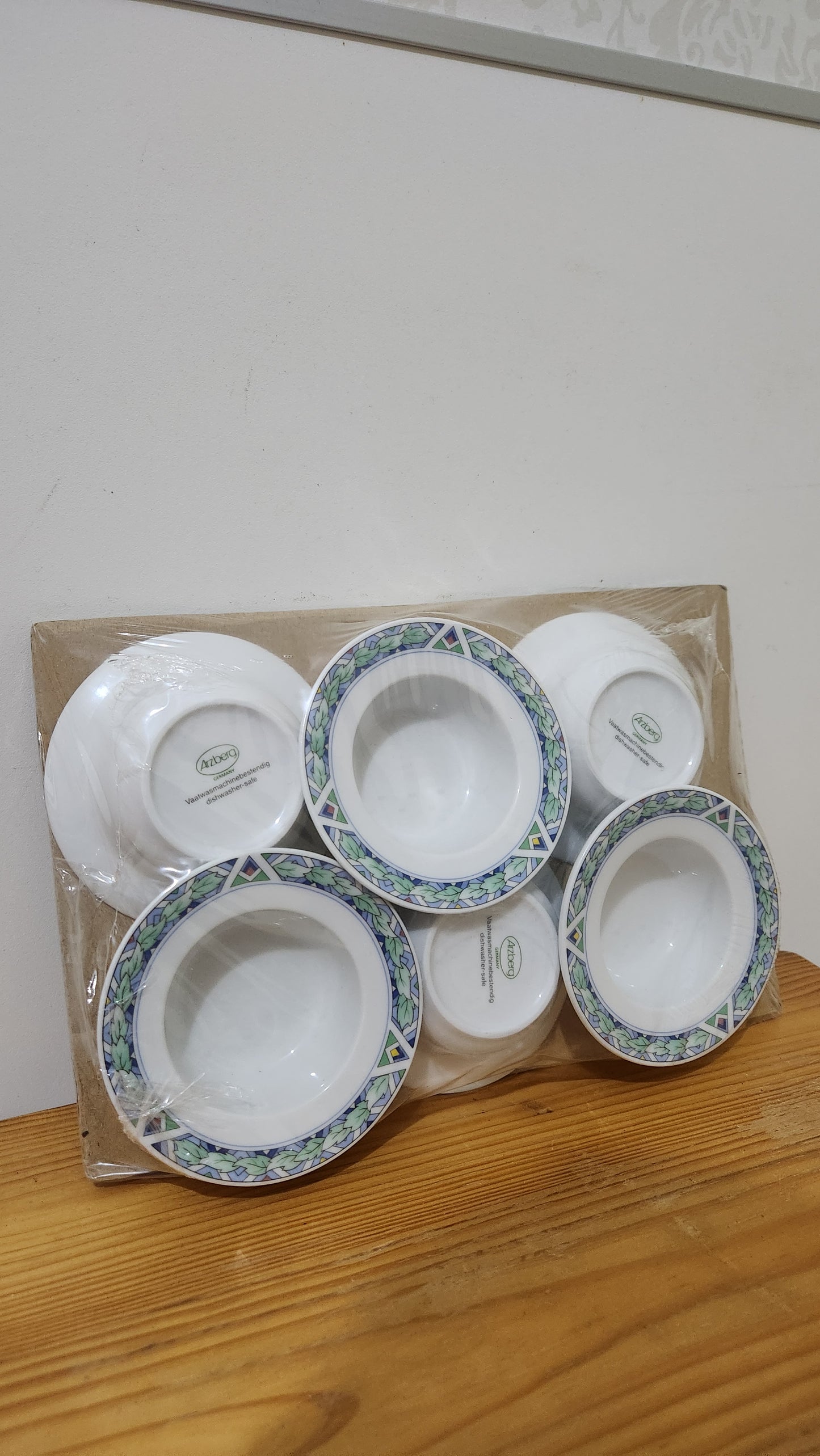 90s Arzberg Germany Porcelain Soup Bowls - set of 6