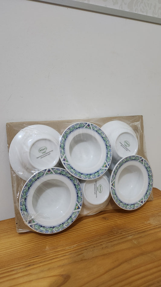 90s Arzberg Germany Porcelain Soup Bowls - set of 6