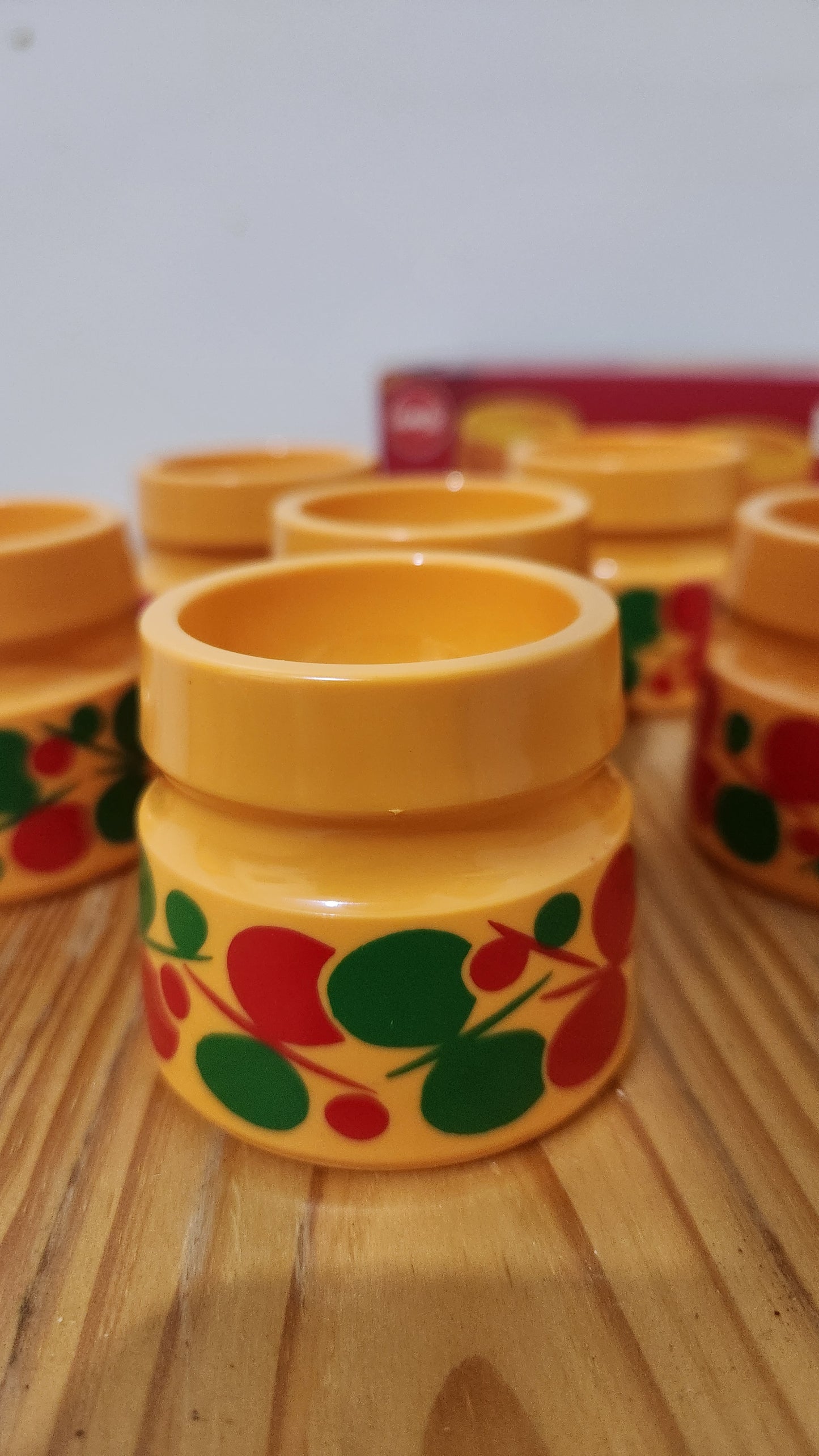 set of 6 Vintage Emsa “Bologna” Egg Cup Set – 1970s Icon