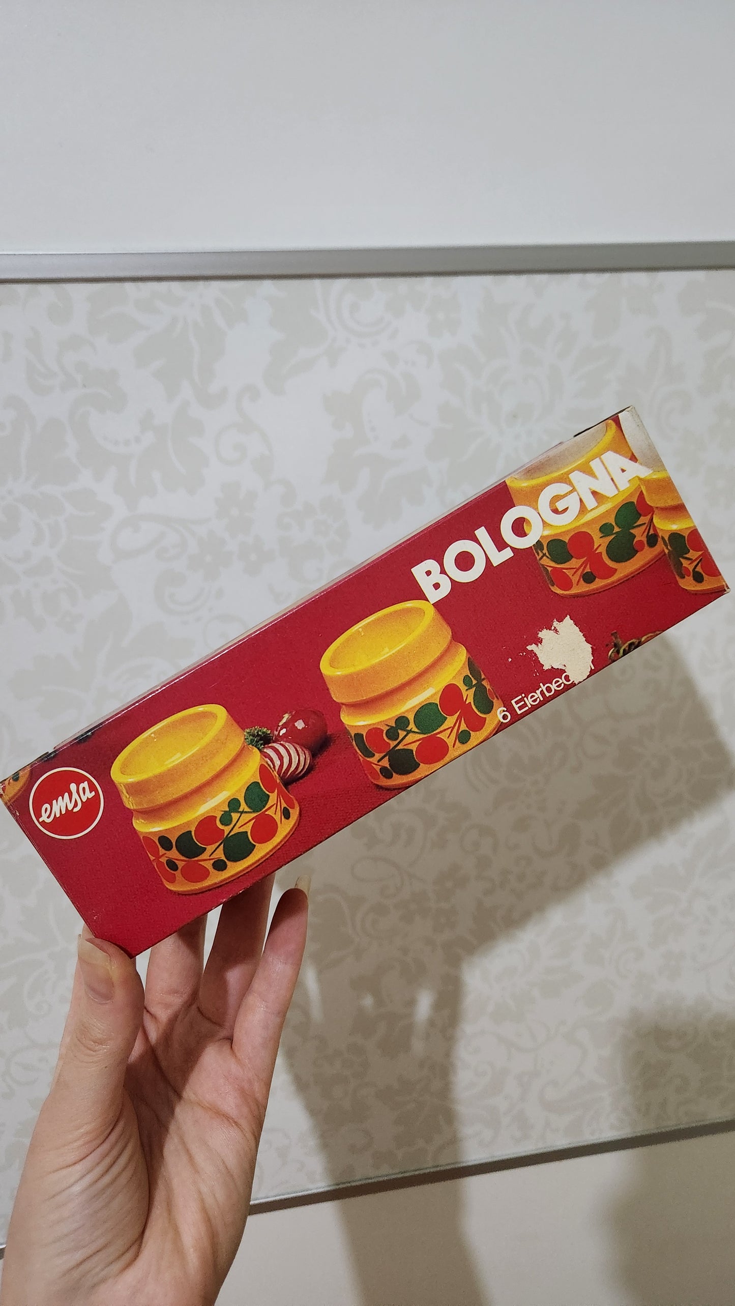 set of 6 Vintage Emsa “Bologna” Egg Cup Set – 1970s Icon