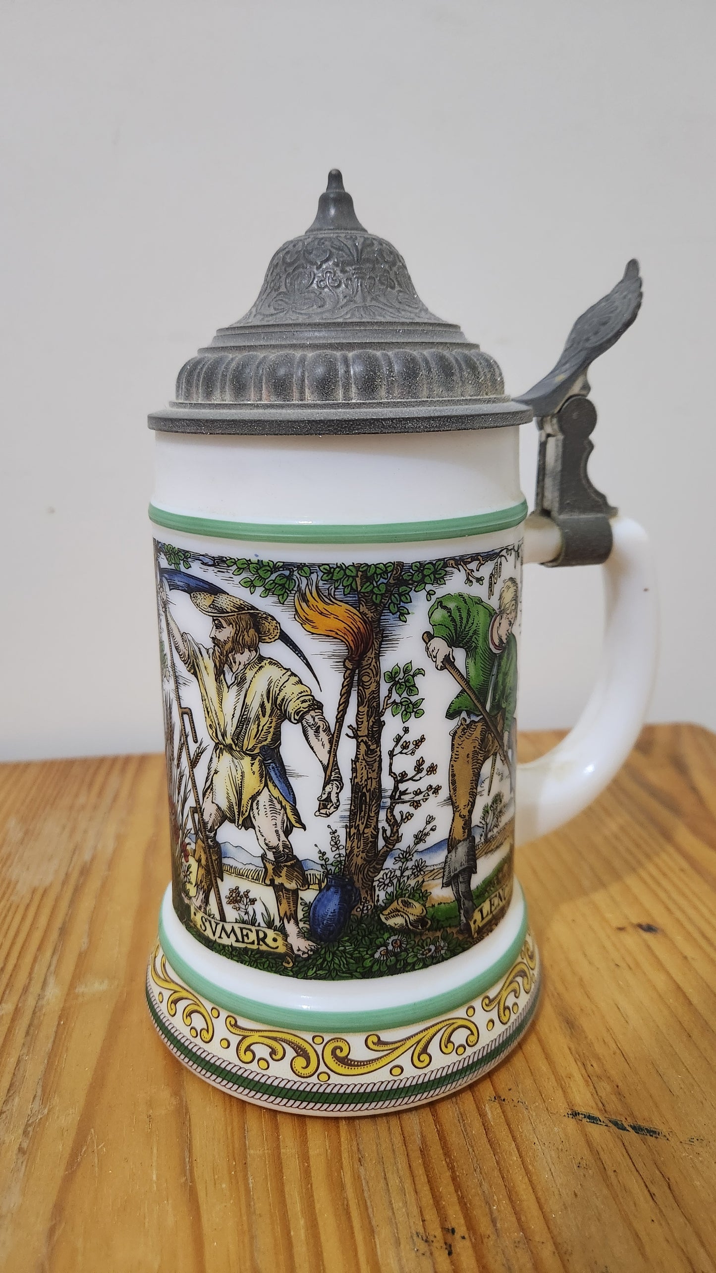 Vintage West German BMF Beer Tankard Bierseidel With Lid - B125