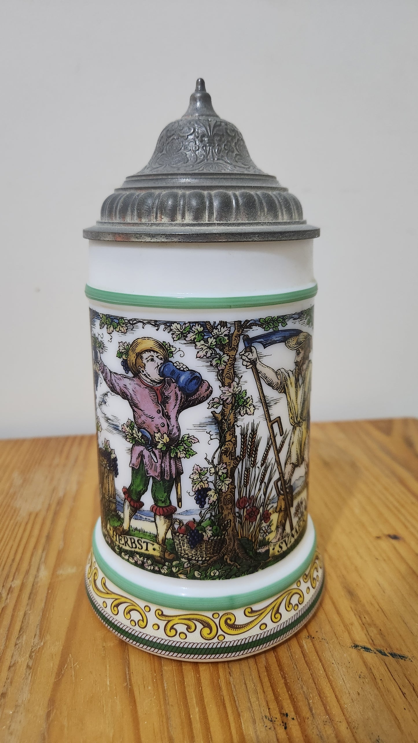 Vintage West German BMF Beer Tankard Bierseidel With Lid - B125