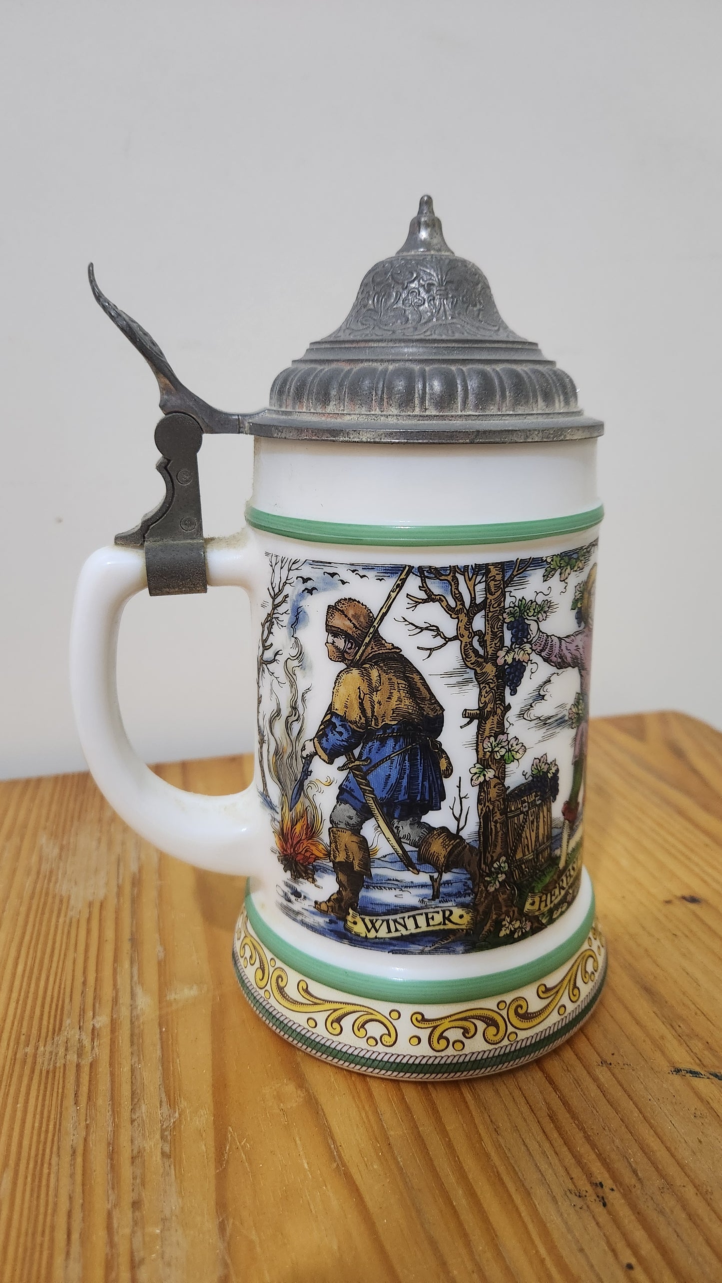Vintage West German BMF Beer Tankard Bierseidel With Lid - B125