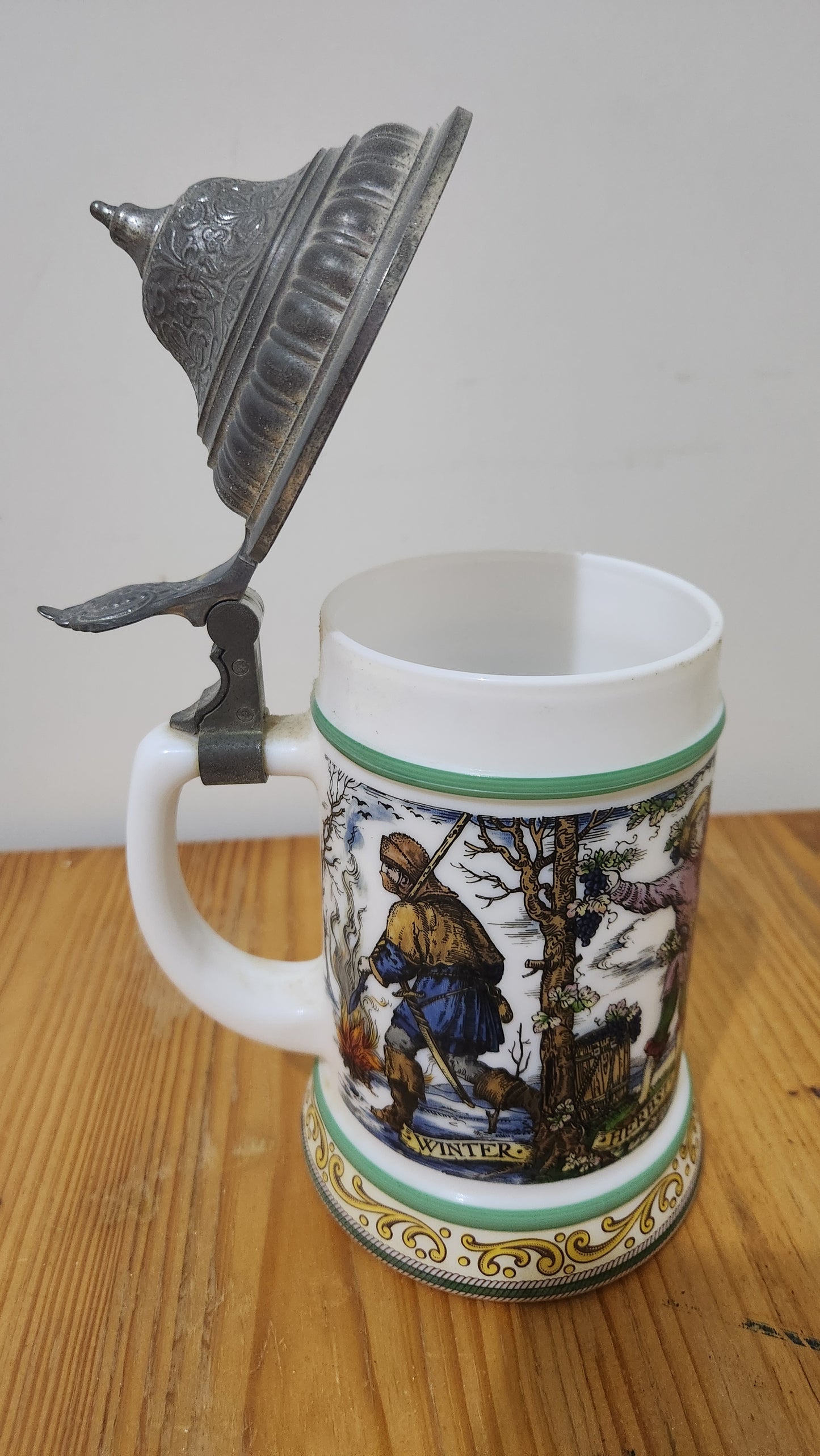 Vintage West German BMF Beer Tankard Bierseidel With Lid - B125