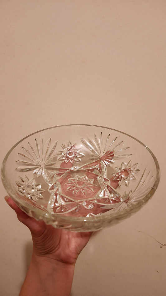 vintage Anchor Hocking Star of David covered candy dish