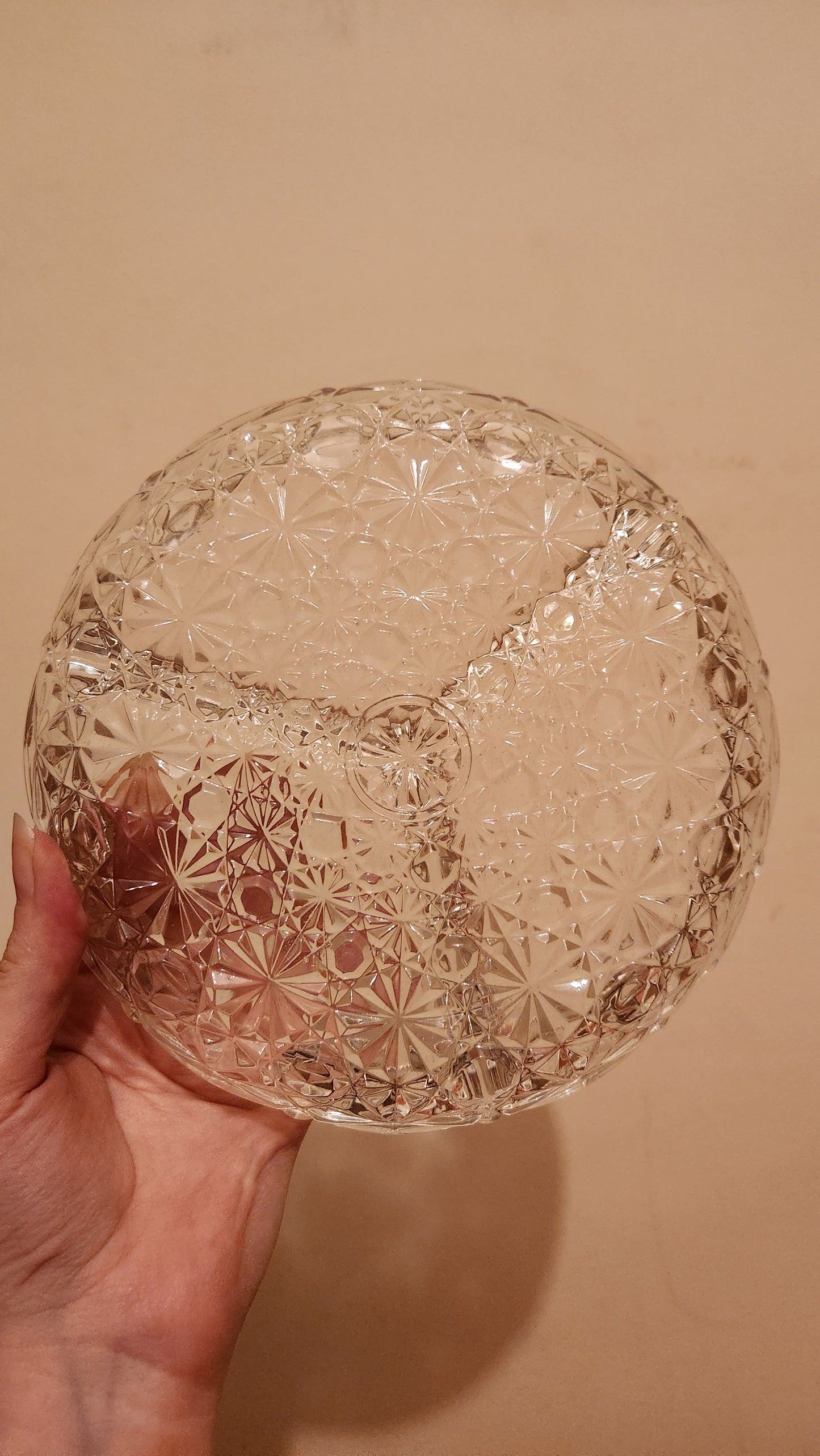 French Crystal Cut Glass, Daisy & Button 3 Part Divided Dish