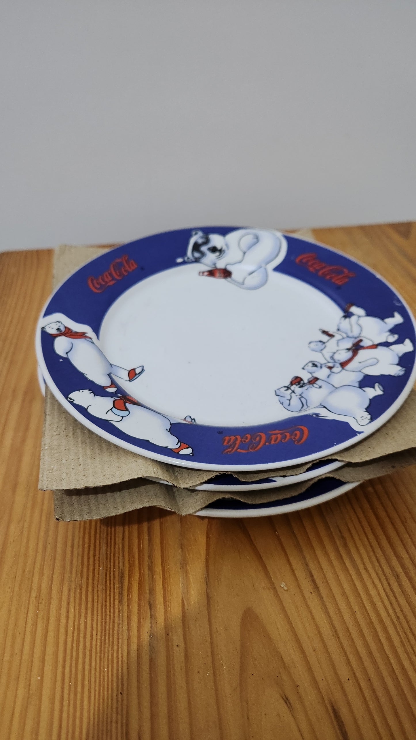 3 vintage Coca-Cola plates with the polar bear mascots