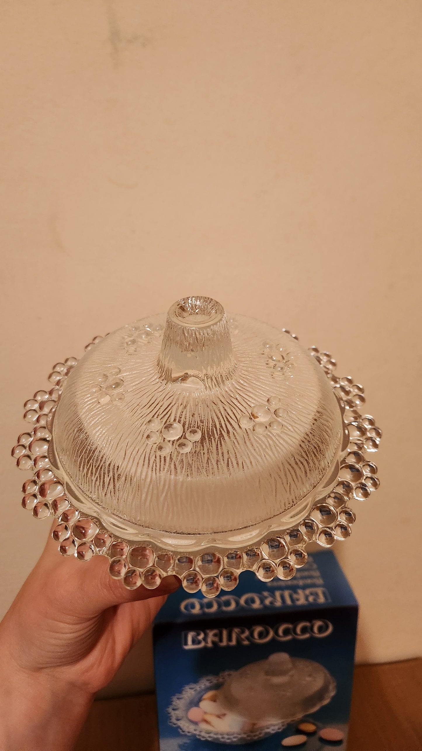 Vintage Masserini Barocco glass candy dish