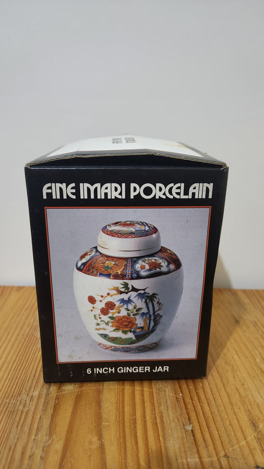 Vintage Miyako Imari Ware Handcrafted Porcelain 6-inch Ginger Jar