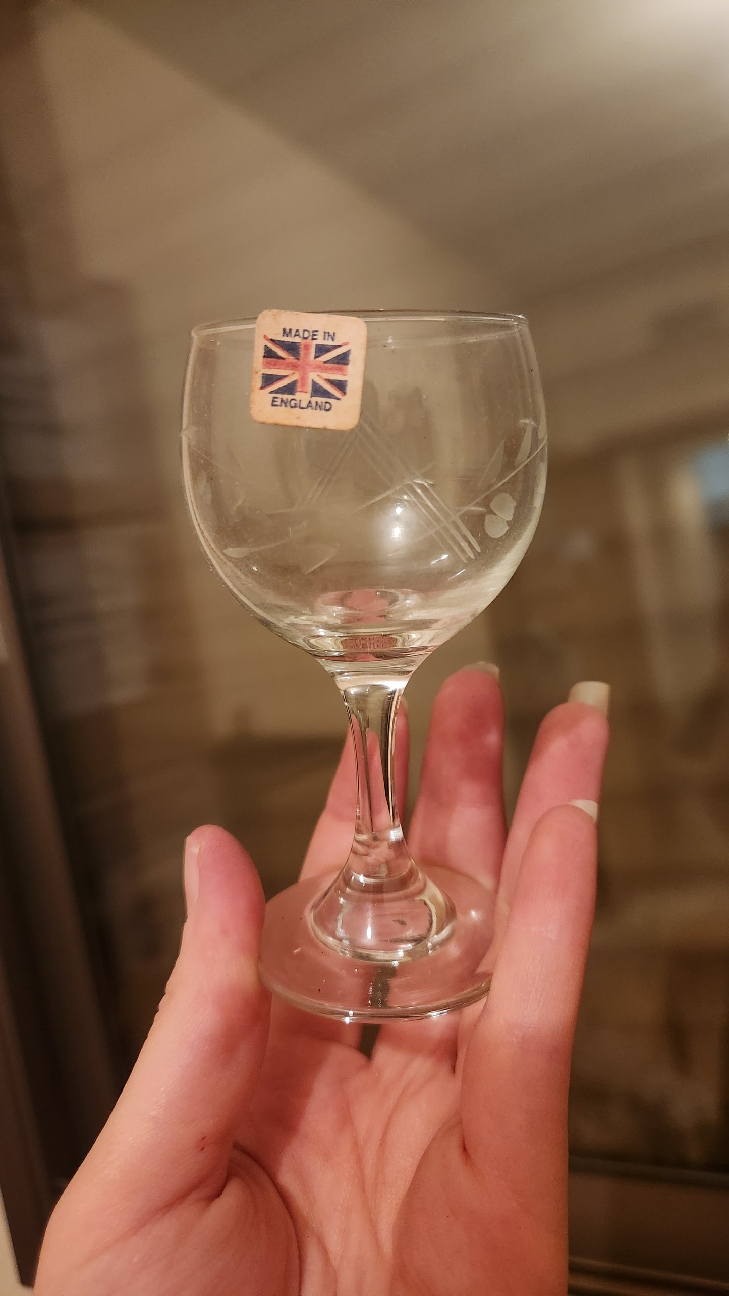 set of 6 crystal wine glasses