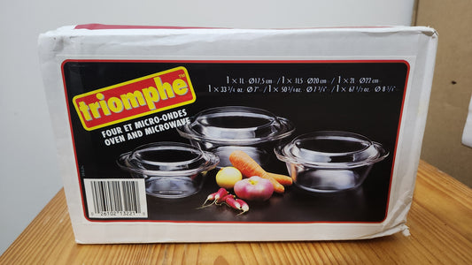 Set of 3 arcopal Triomphe baking and microwave dishes
