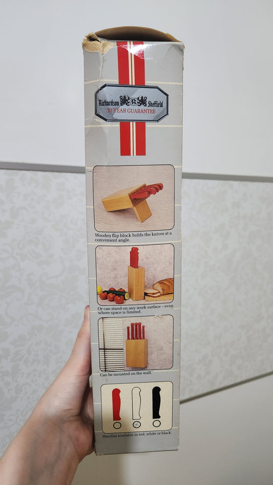 Kitchen King 5 piece knife set with wooden block