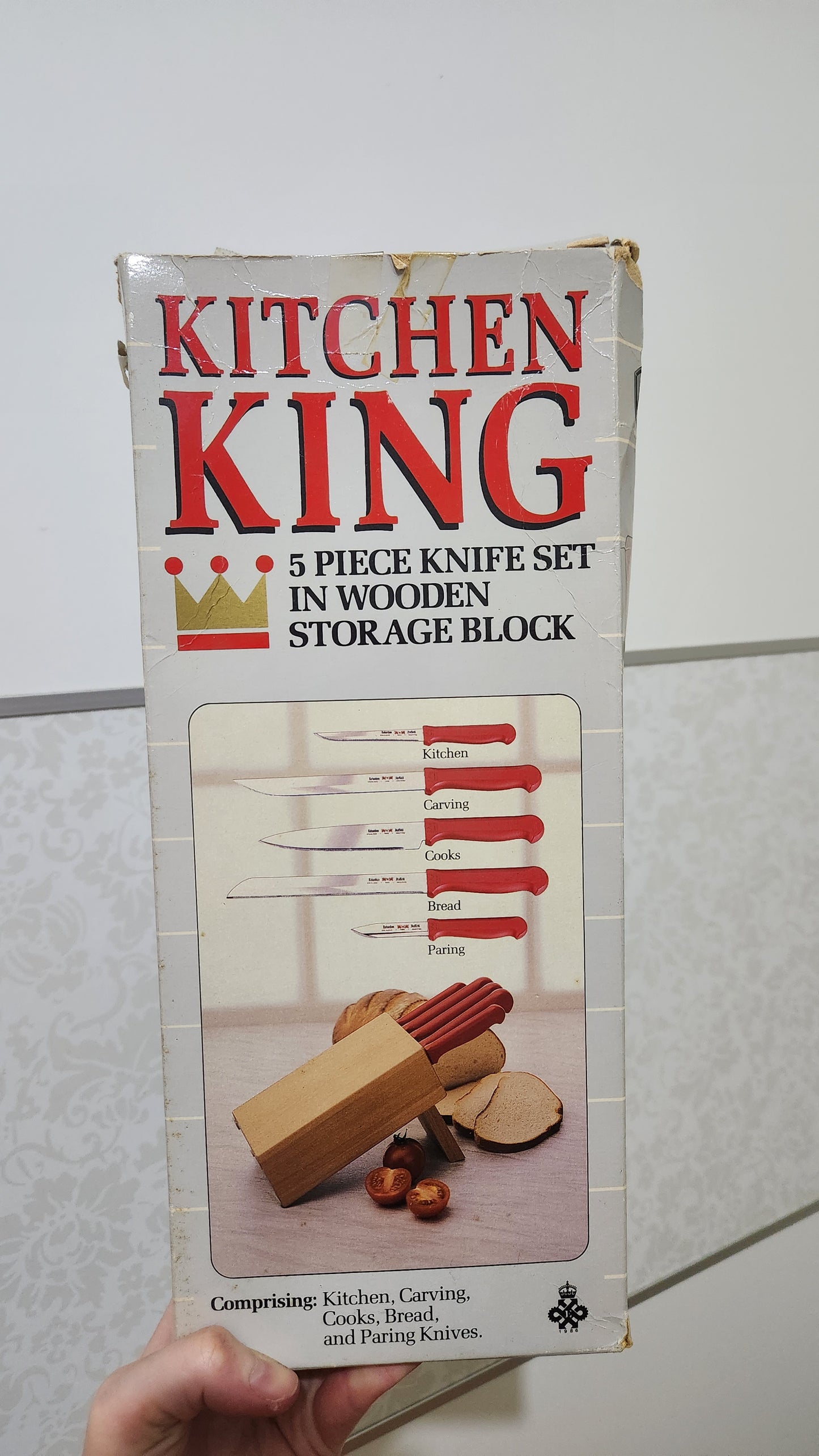 Kitchen King 5 piece knife set with wooden block