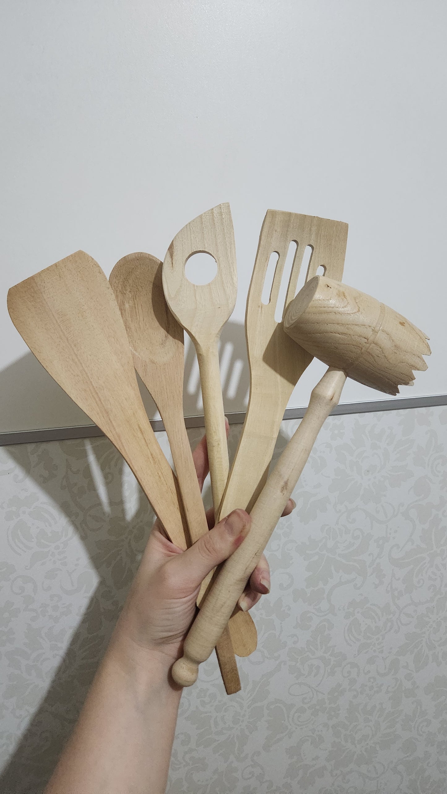 5-Piece Natural Wooden Kitchen Utensil Set