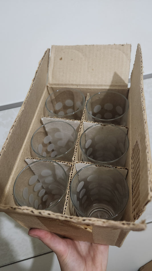 Vintage Ingrid France Polka Dot Highball Glasses - Set of 6