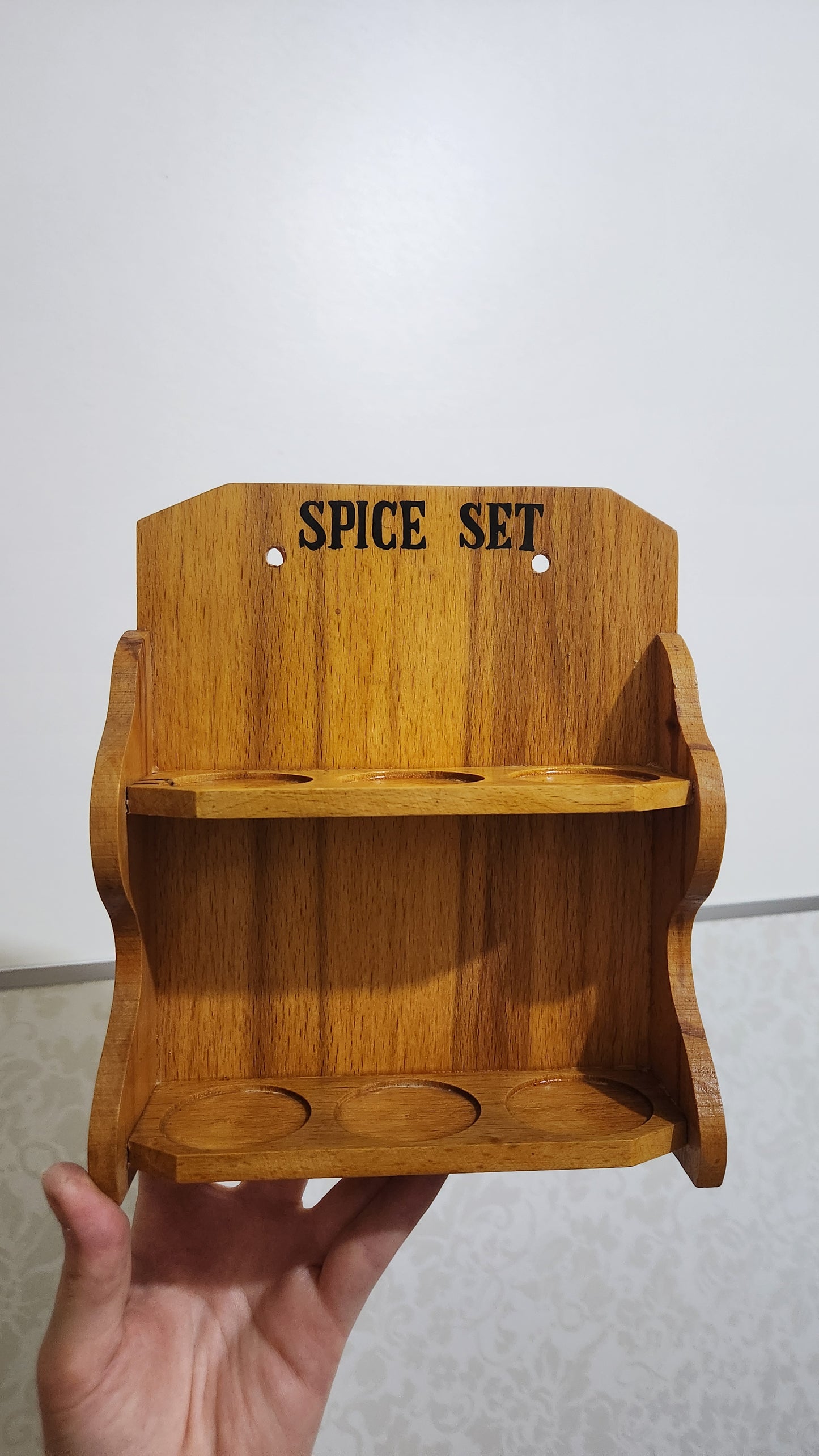 Vintage wooden spice rack