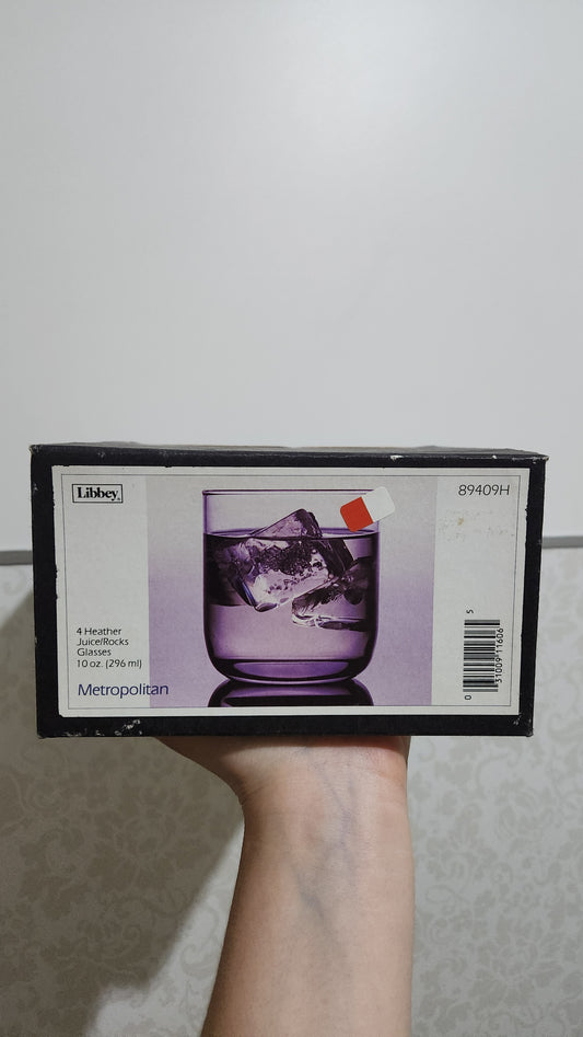 Set of four Libbey Metropolitan Heather Juice/Rocks Glasses