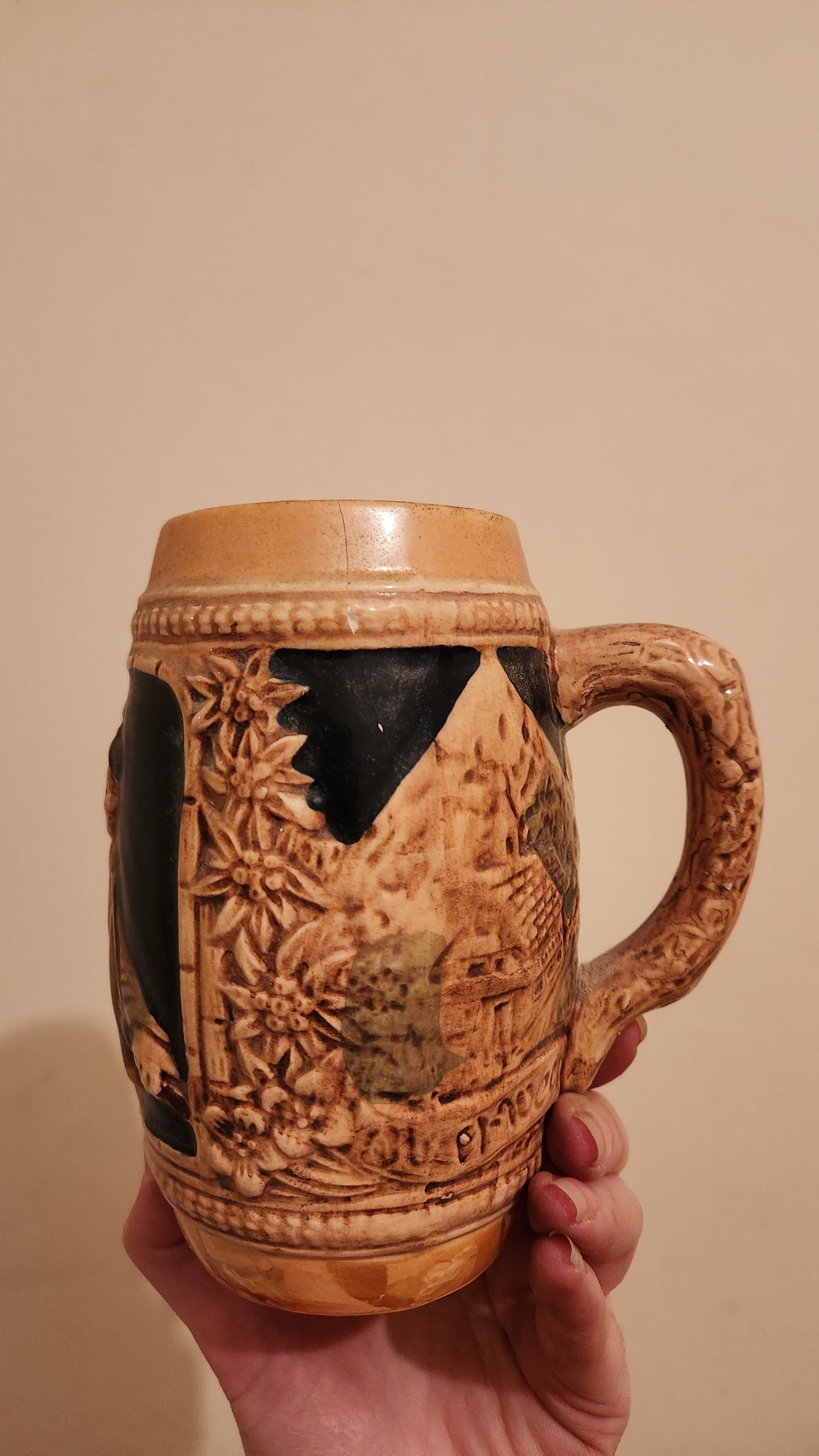 Relief Beer Stein - Tavern Scene