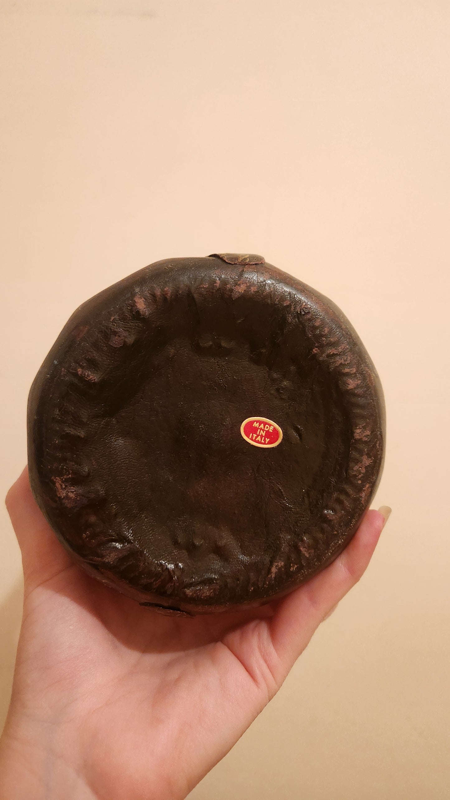 vintage Italy leather-wrapped decanter