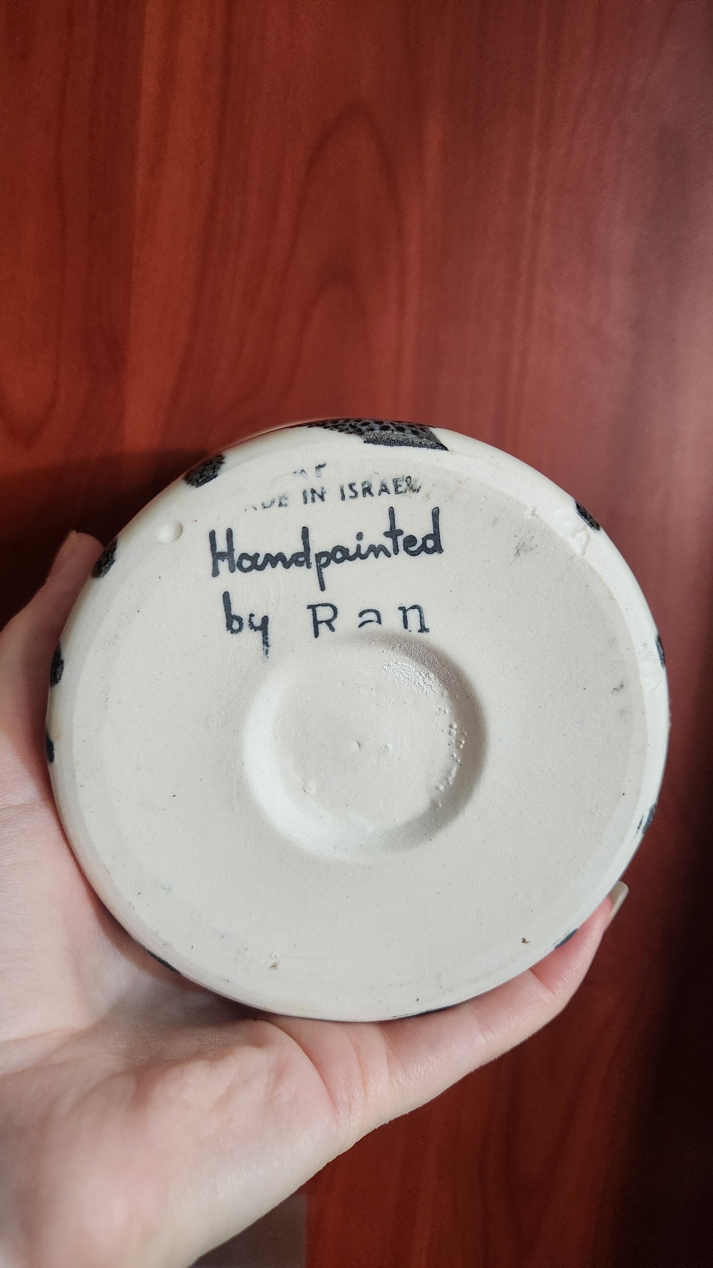 Lapid mid-century modern Israeli hand-painted ceramic bowl