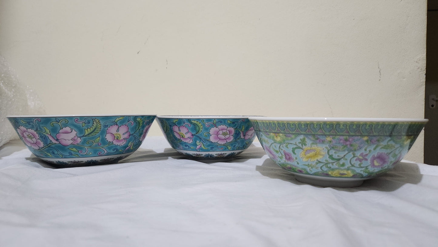 3 Chinese Famille Rose Porcelain bowls