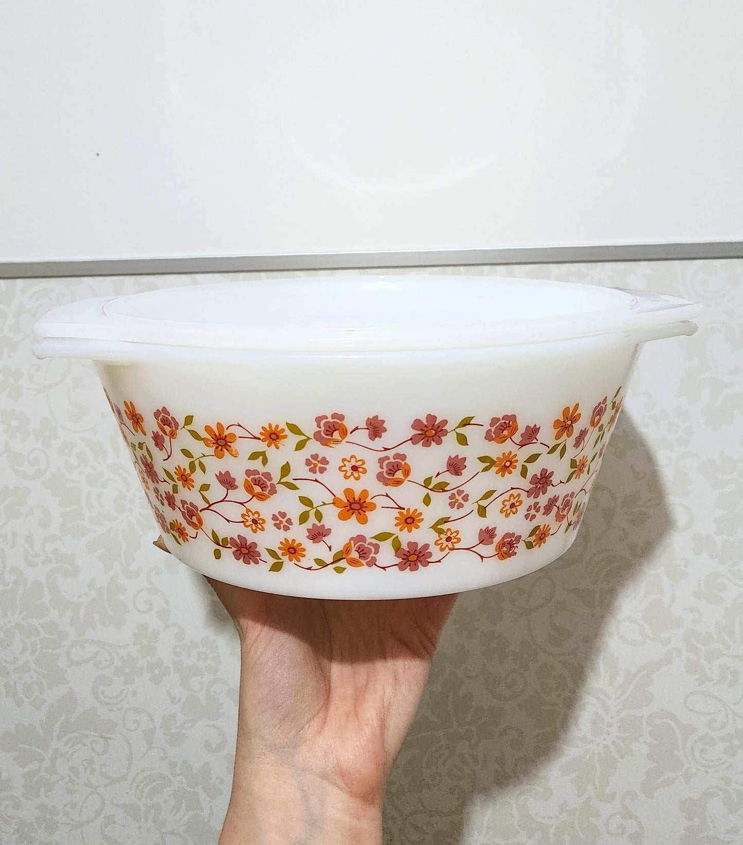 Arcopal France Milk Glass Casserole Dish with Lid