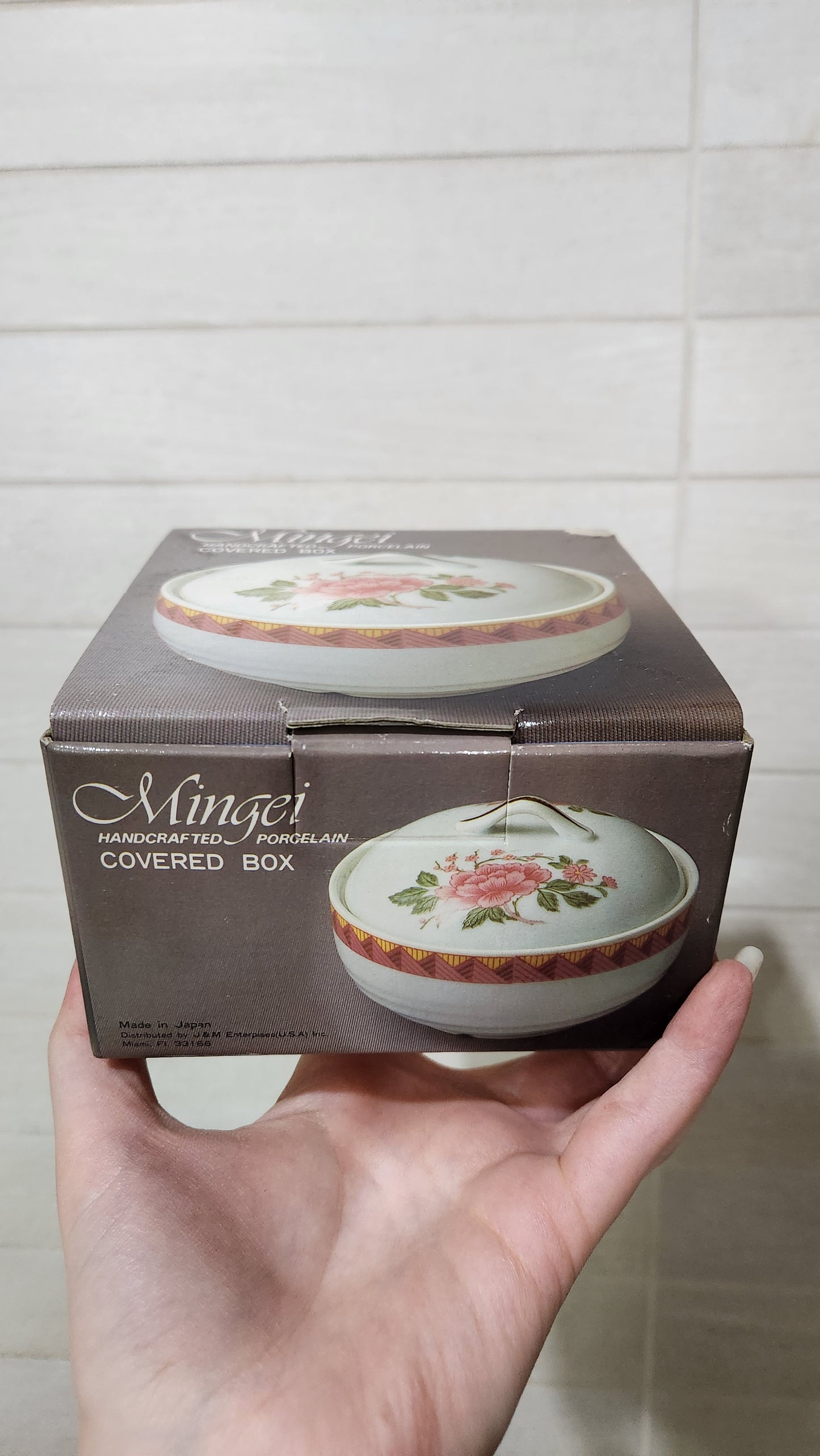 Mingei Handcrafted Japanese Porcelain Floral Trinket Bowl