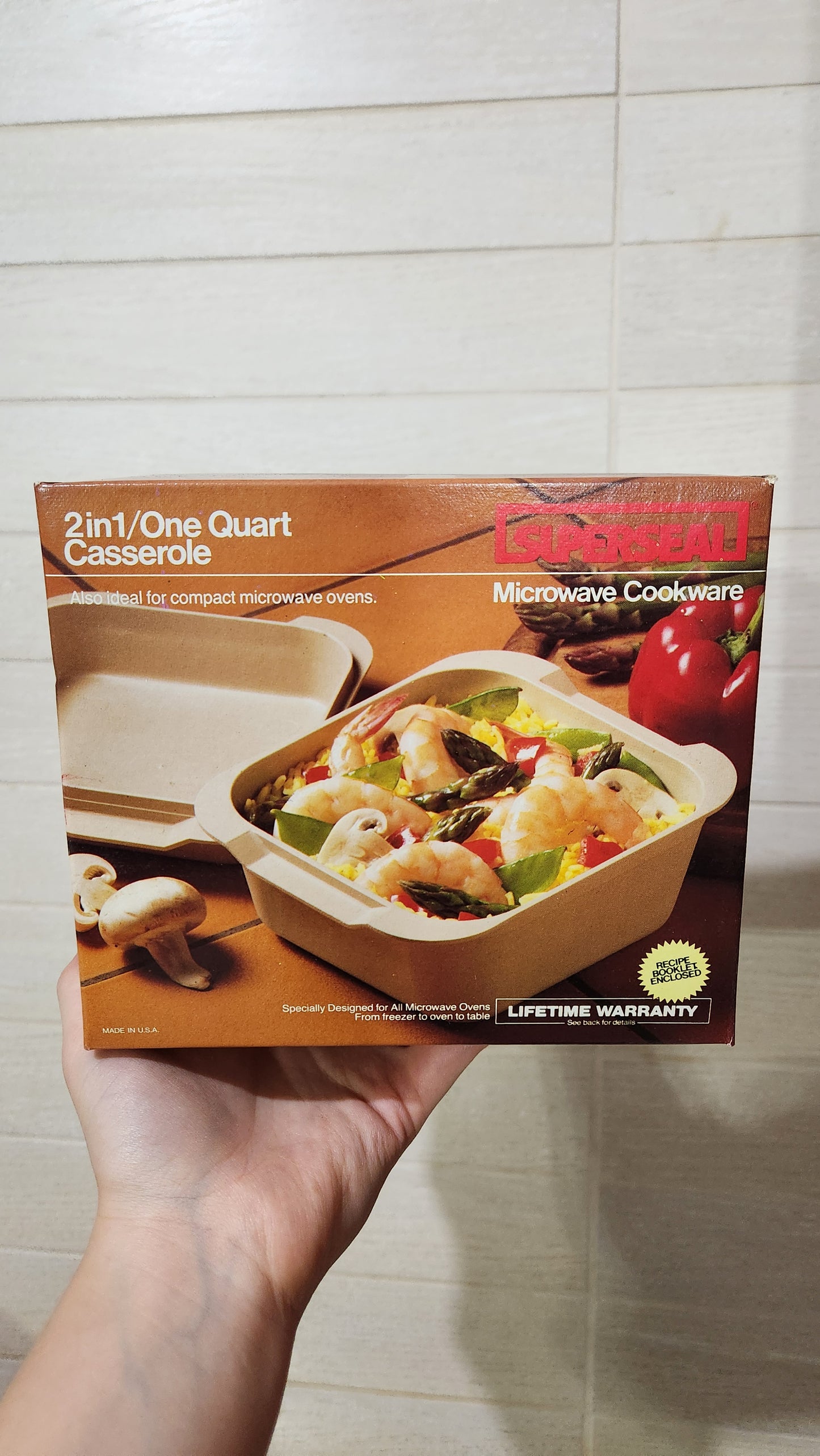 Superseal 1 Quart 2-in-1 Microwave Casserole Dish with Lid